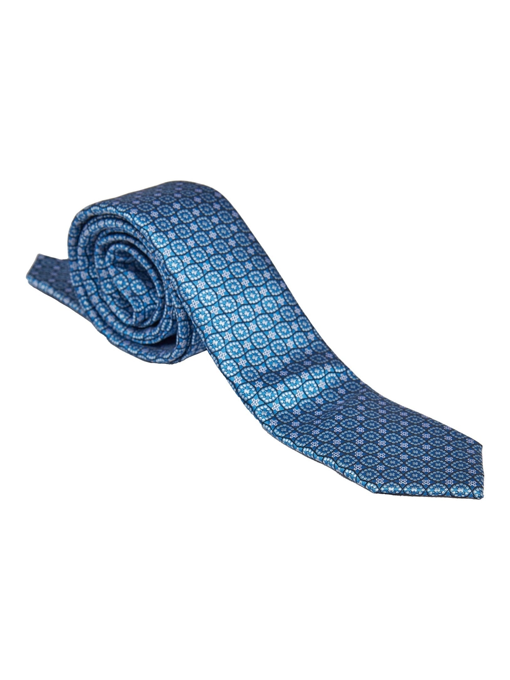 FROZEN BLUE MINI FLORAL NECK TIE SET