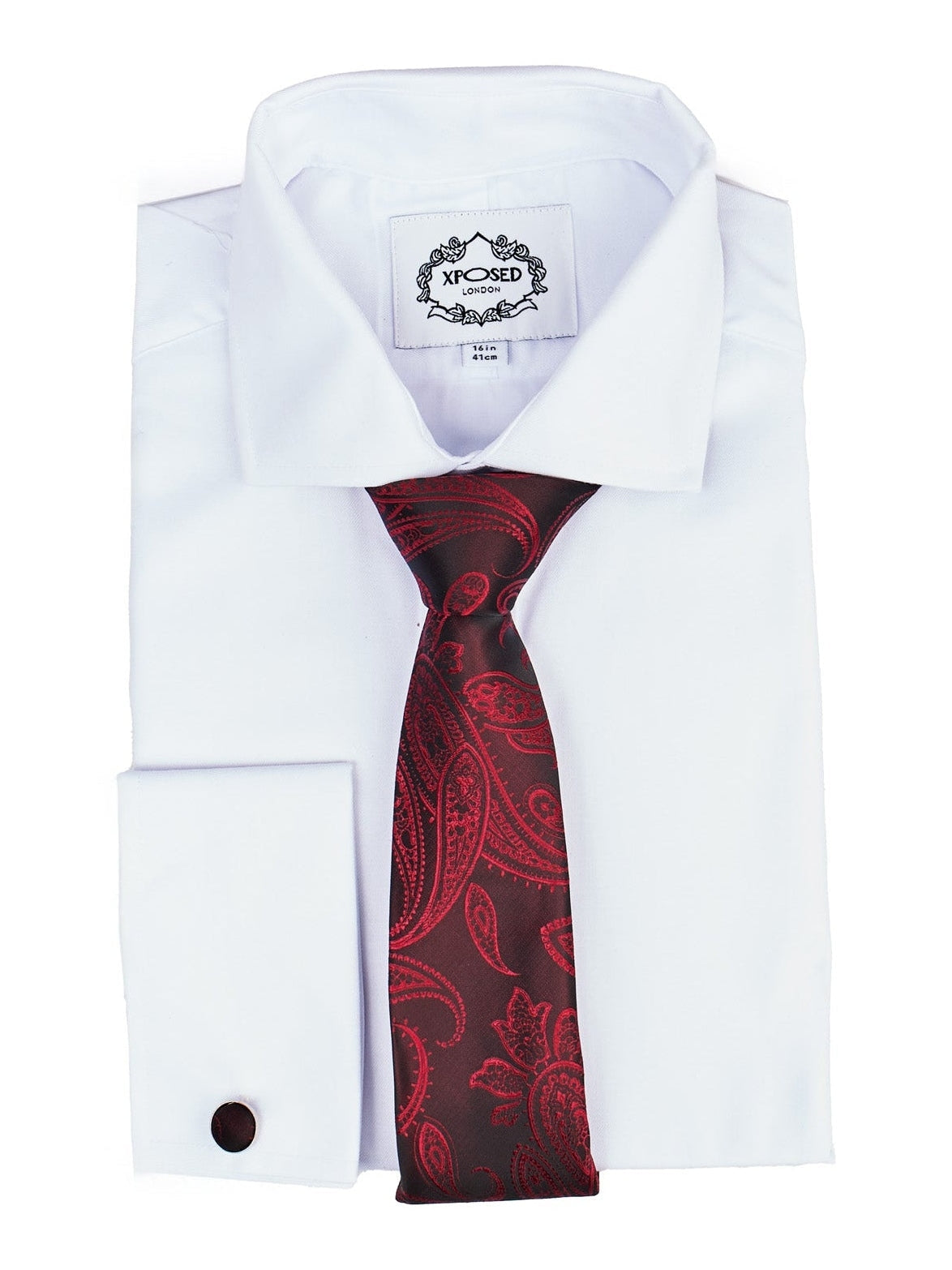 MAROON PAISLEY PRINT NECKTIE SET