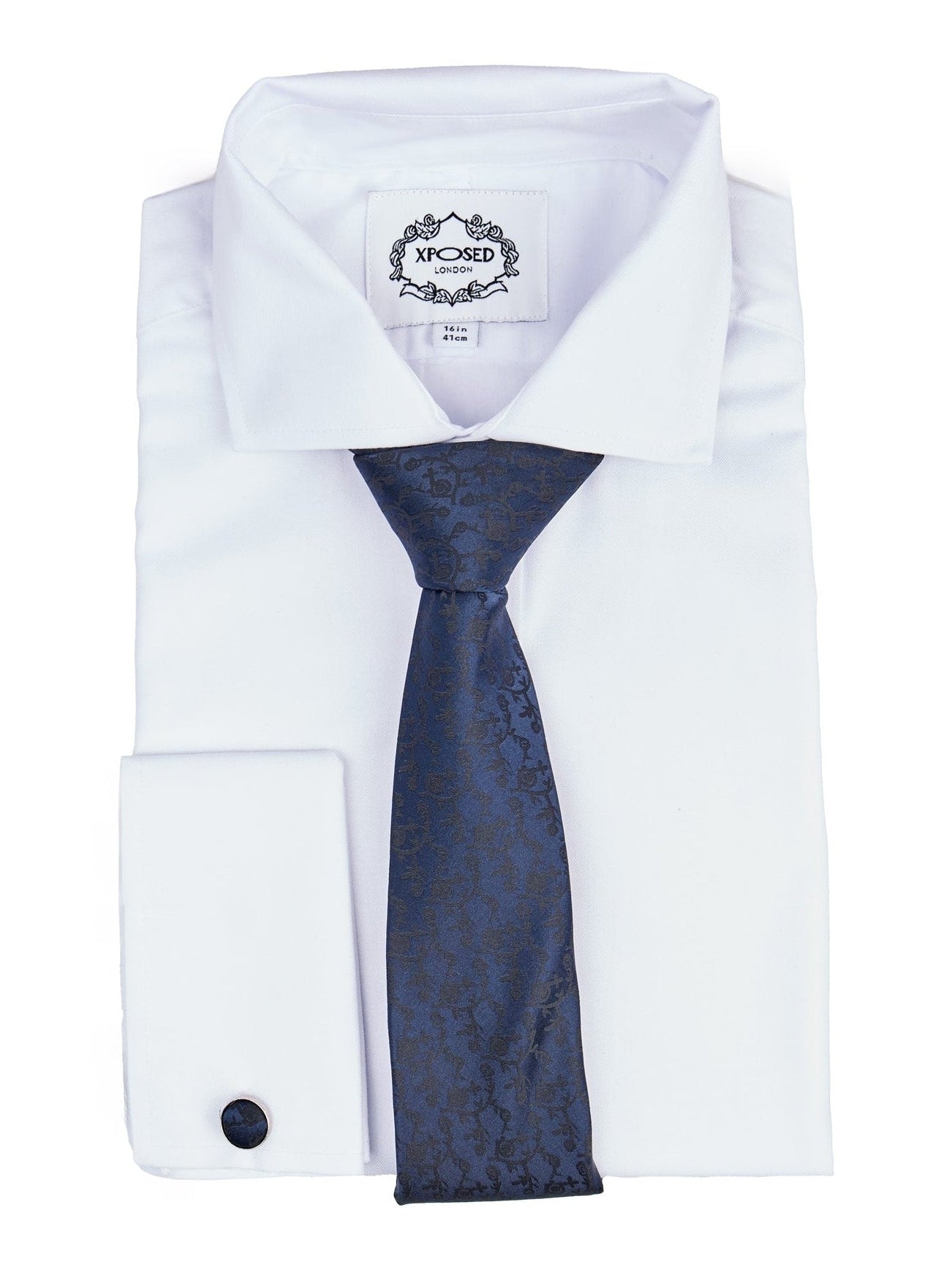 NAVY FLORAL PAISLEY NECK TIE SET