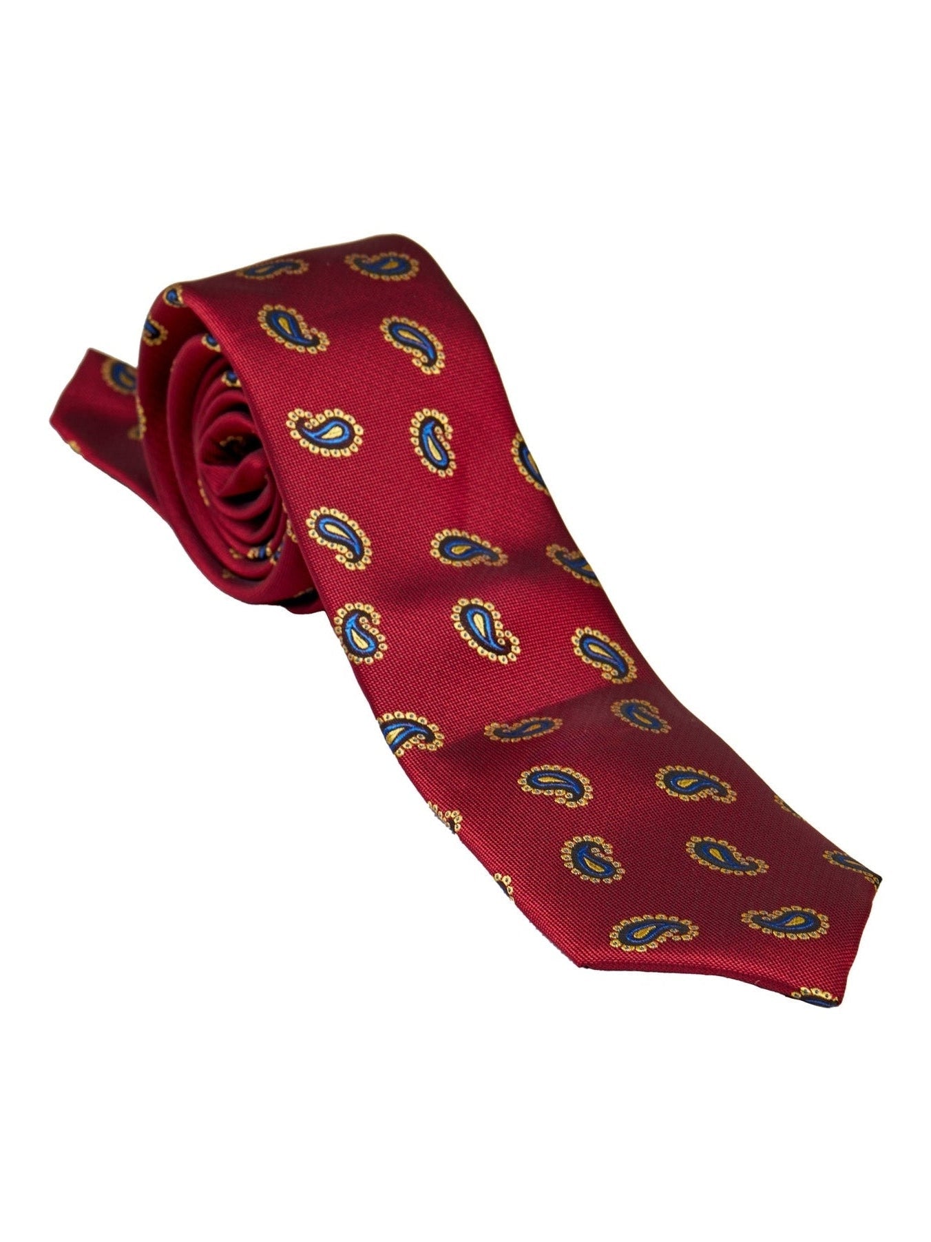 RED PAISLEY PRINT NECKTIE SET