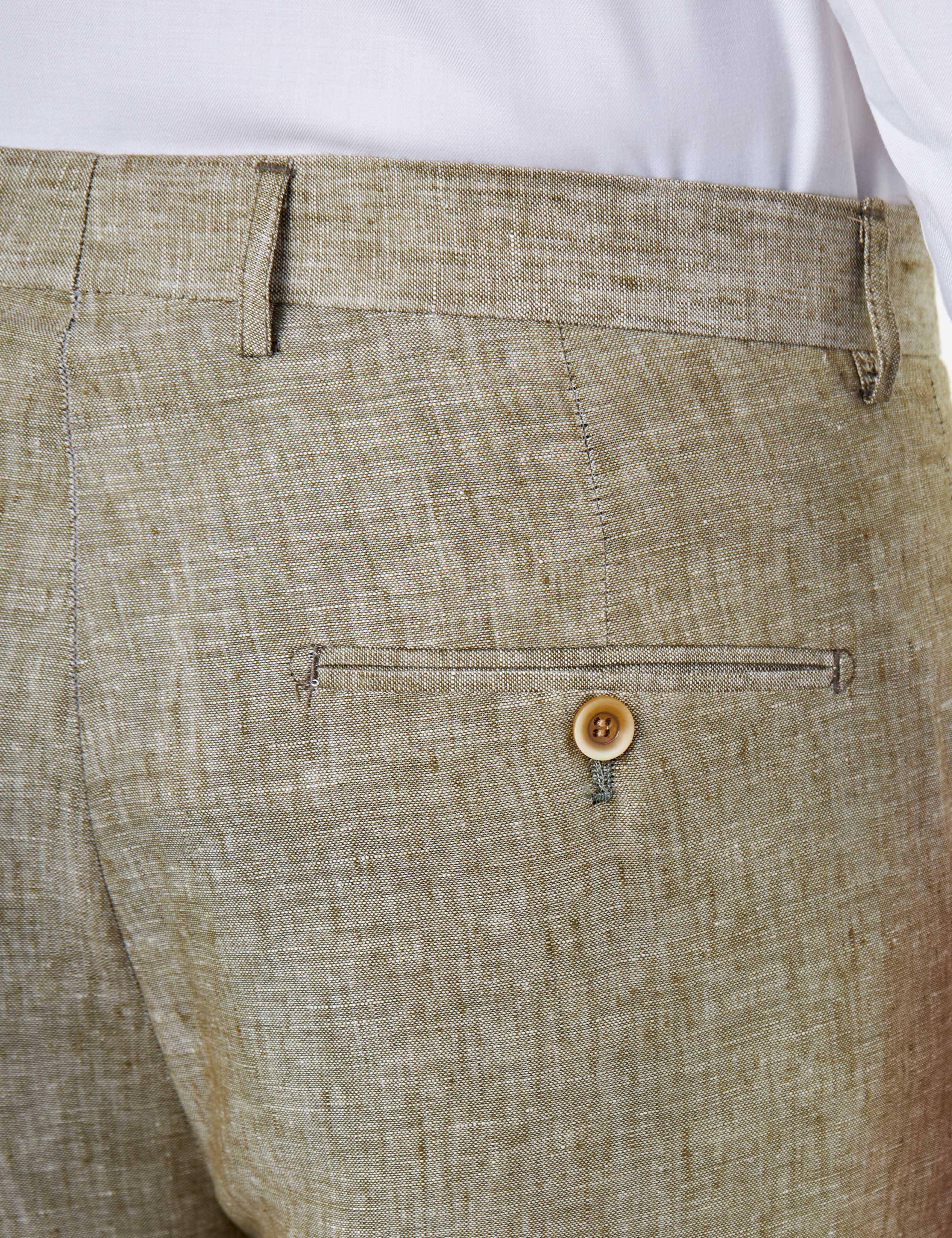 Sage Green Linen Suit Trousers Tailored Fit