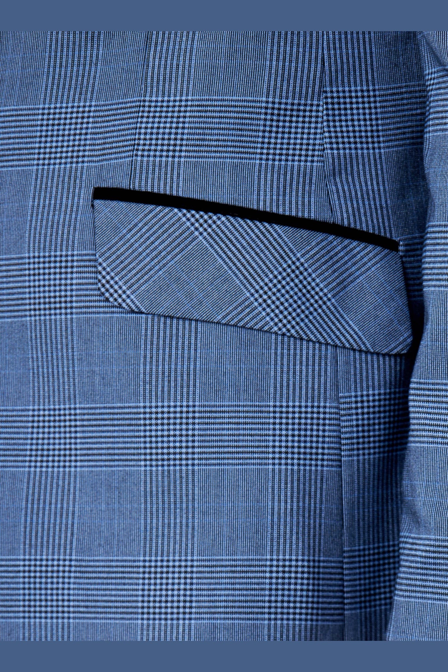 EKON – Blue Price of Wales Check Tailored Double Breasted Jacket