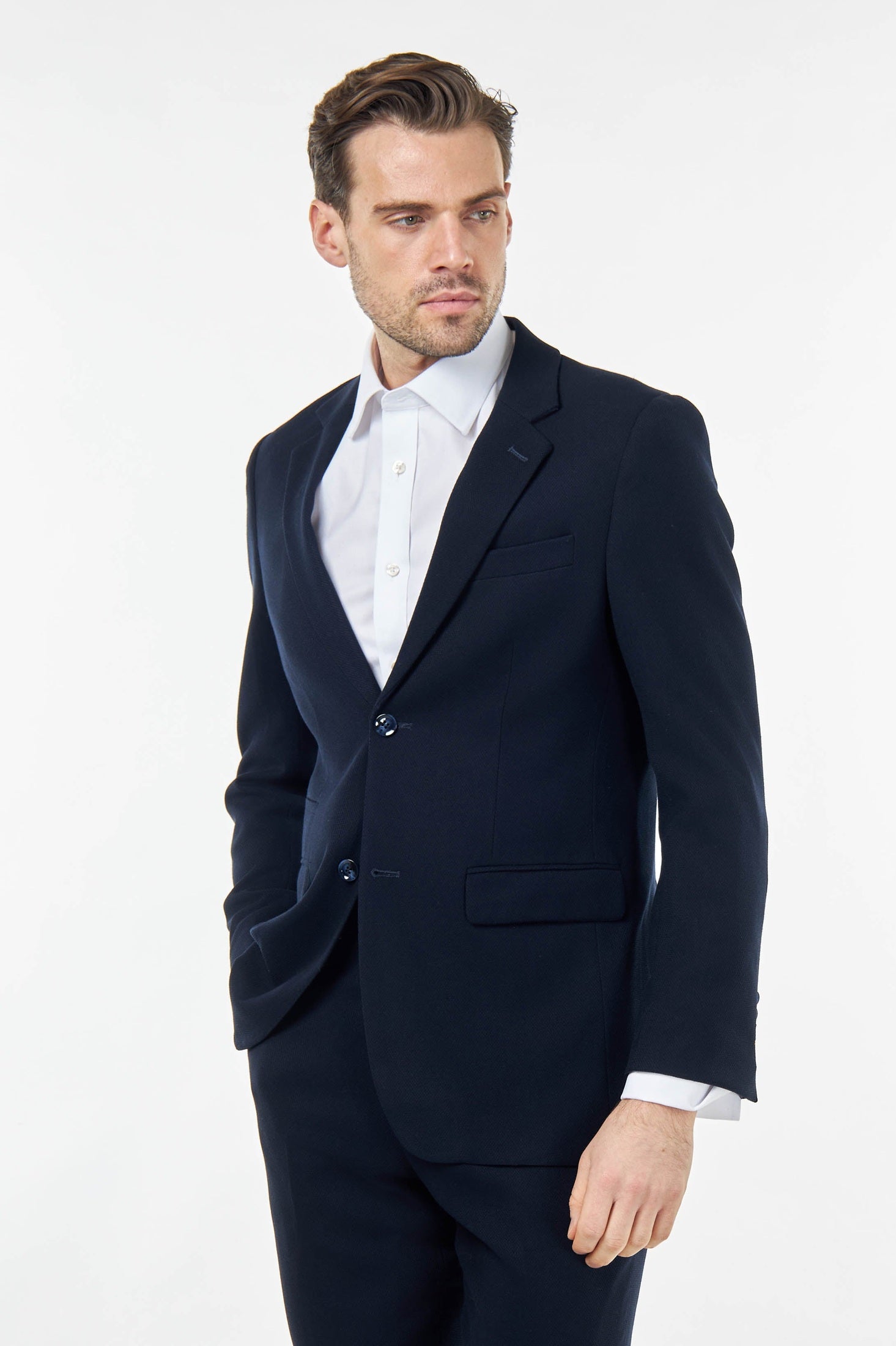 Zak - Men's Navy Blue Tailored Blazer