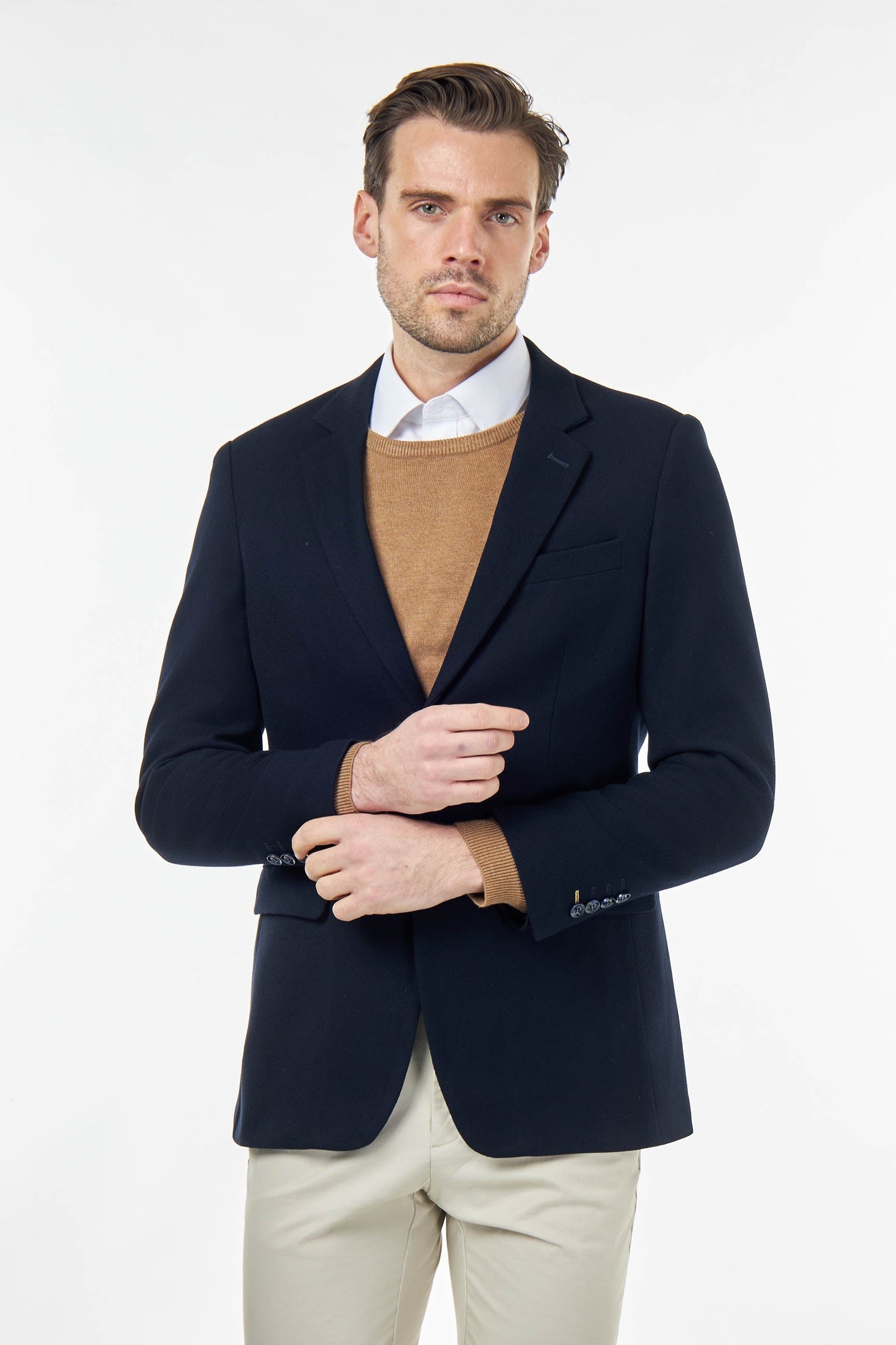 Zak - Men's Navy Blue Tailored Blazer