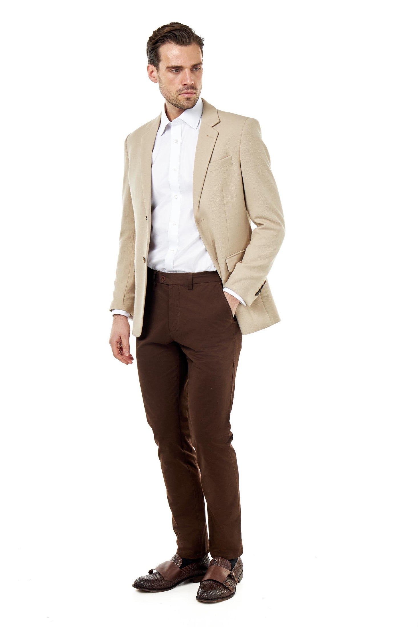 ZAK - STONE HONEYCOMB TAILORED BLAZER