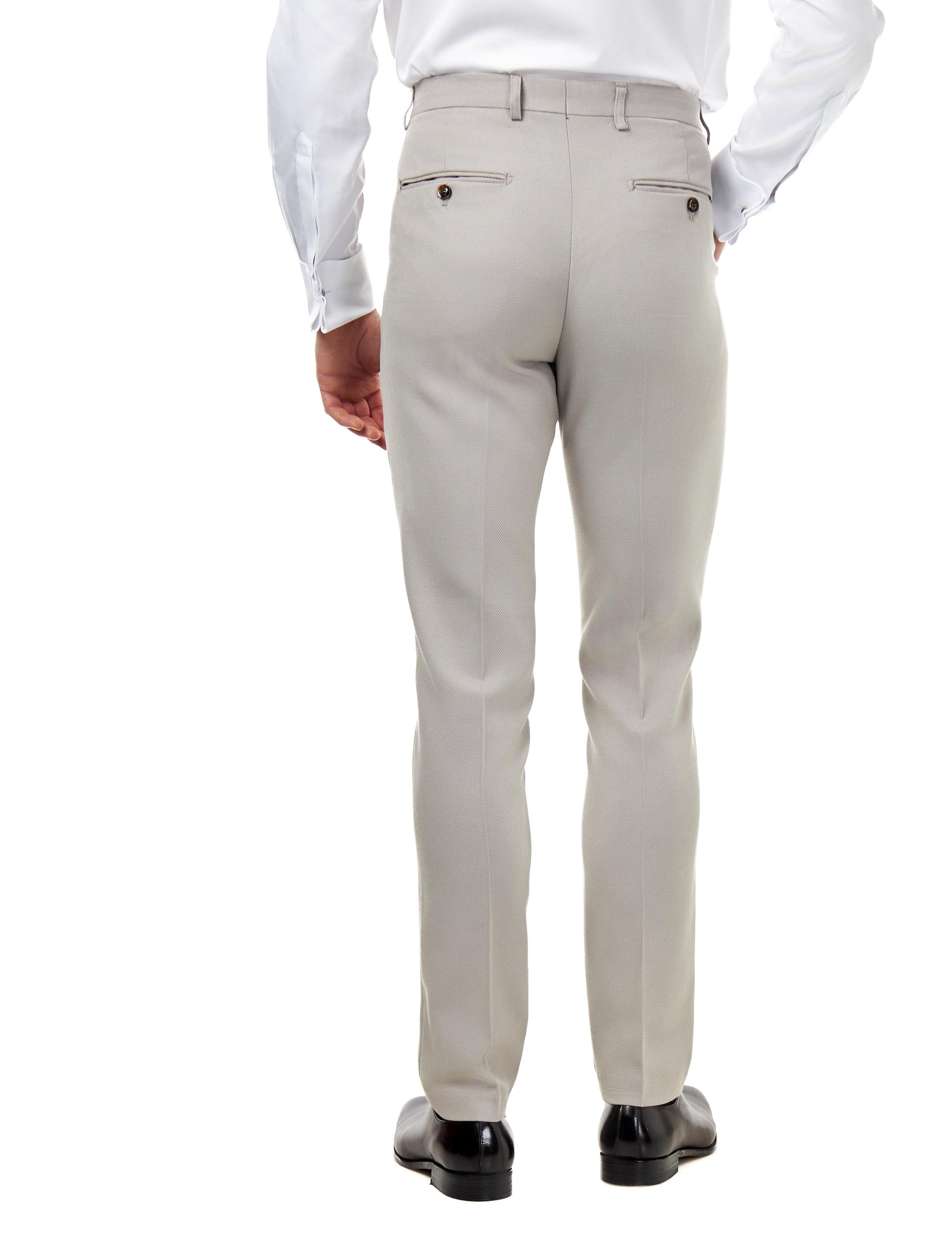 ZAK - TAILORED 3 PIECE WEDDING SUIT TAUPE HONEYCOMB