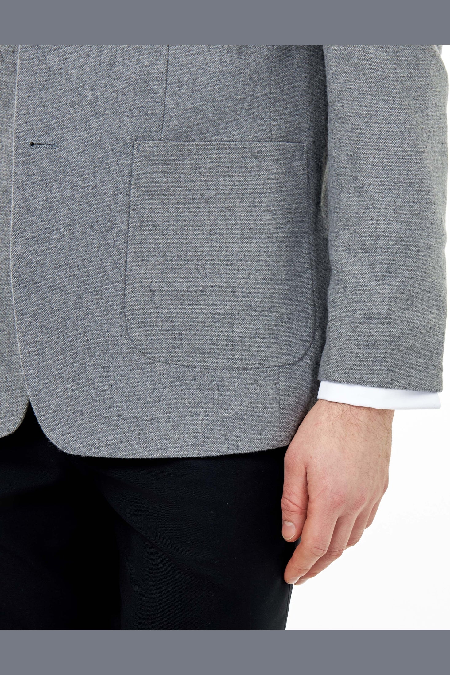 SEAN – Grey Wool Blend Stretch Tweed Jacket