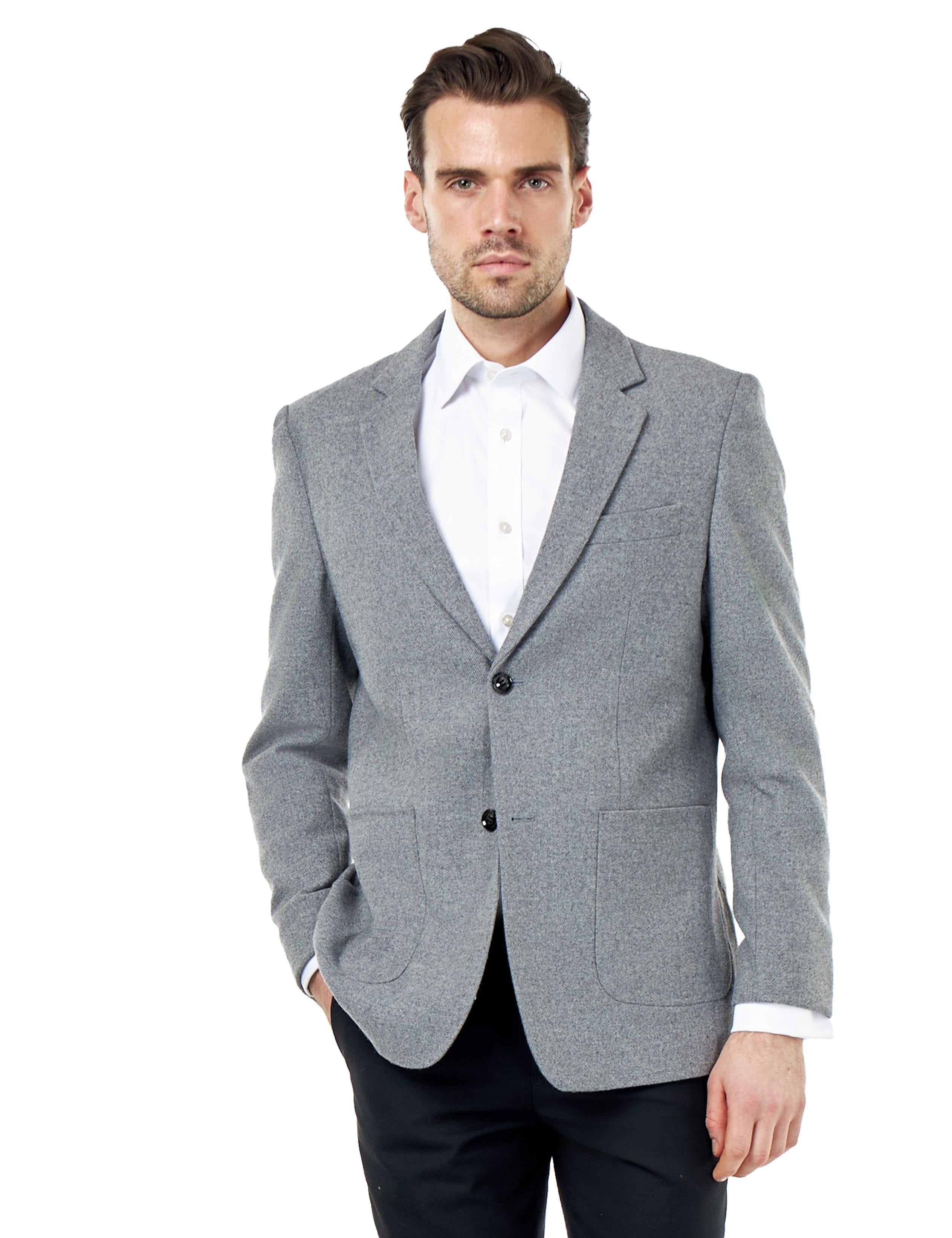 SEAN – Grey Wool Blend Stretch Tweed Jacket