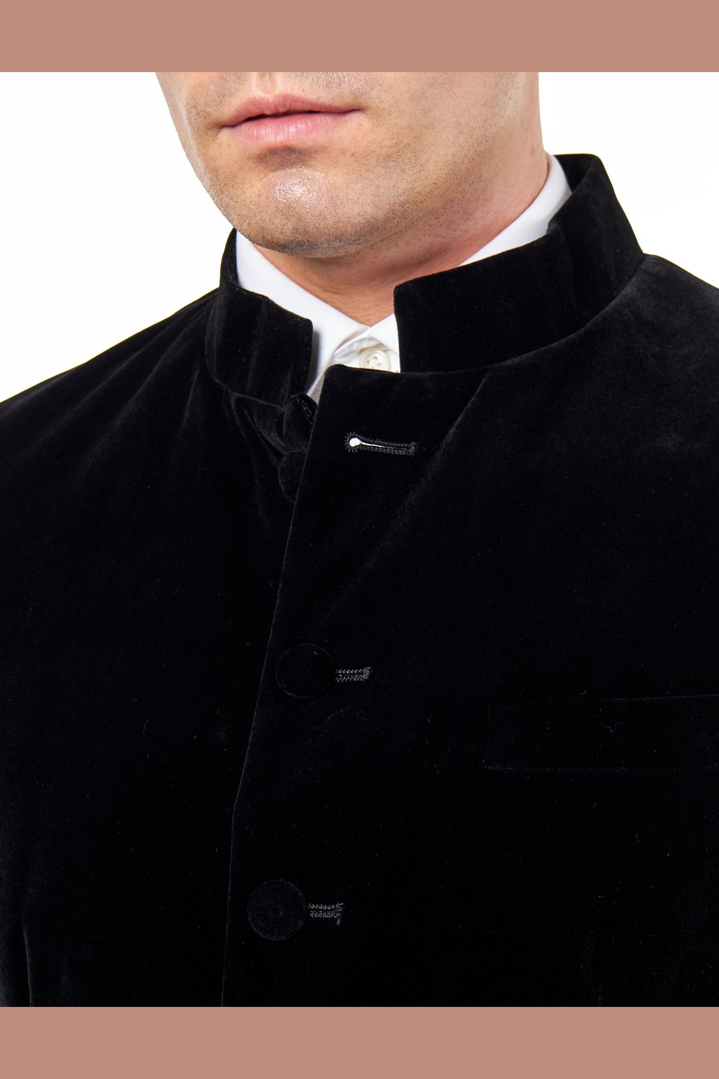 HARSHIL – BLACK VELVET SMOKING JACKET NEHRU COLLAR