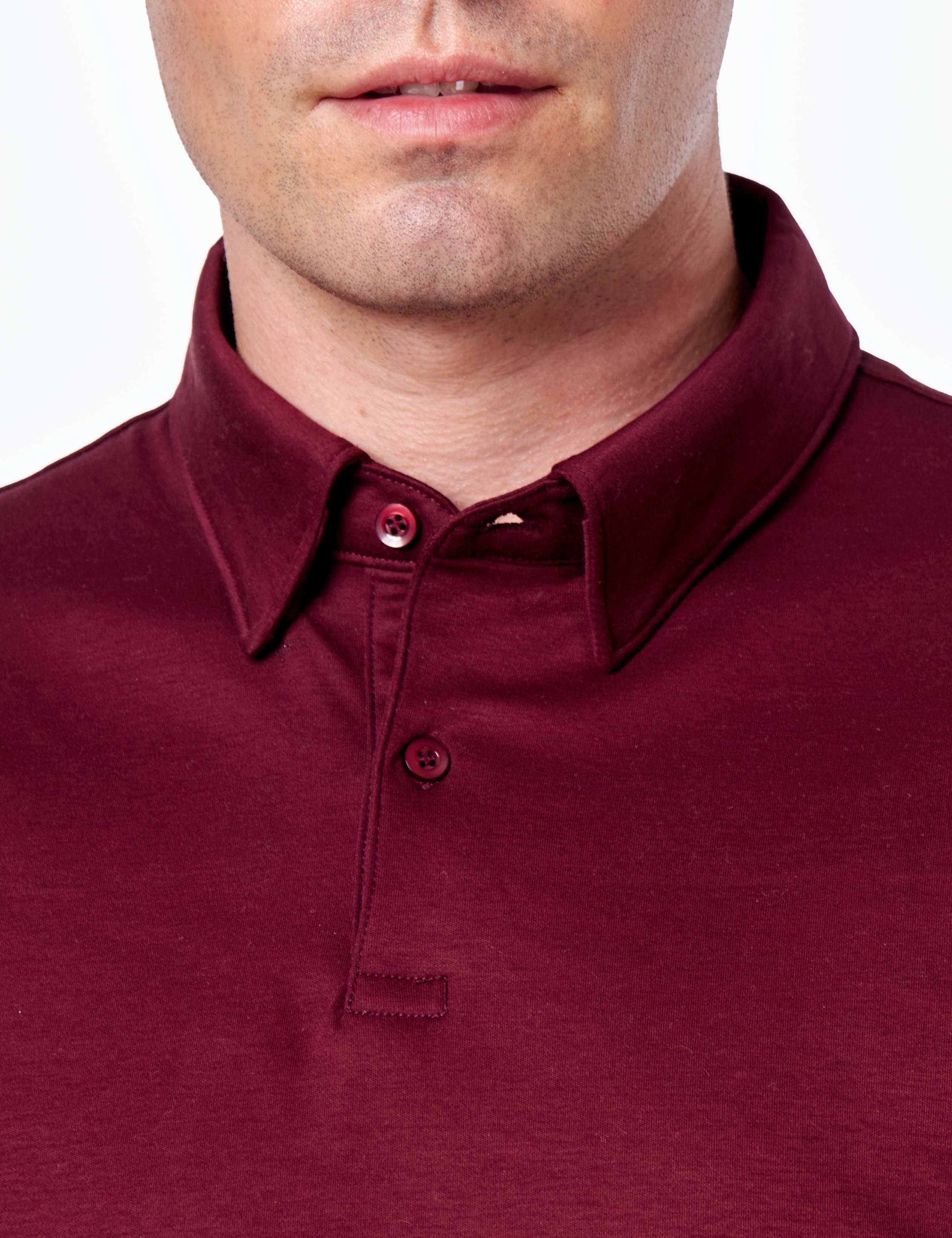 Mercerised Cotton Maroon Polo T Shirt Short Sleeve