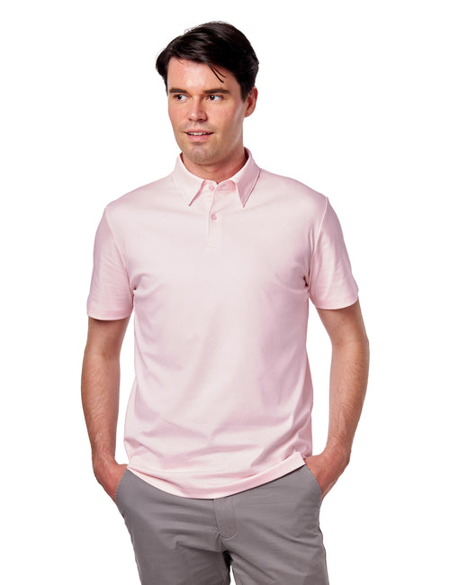 Mercerised Cotton Pink Polo T Shirt Short Sleeve