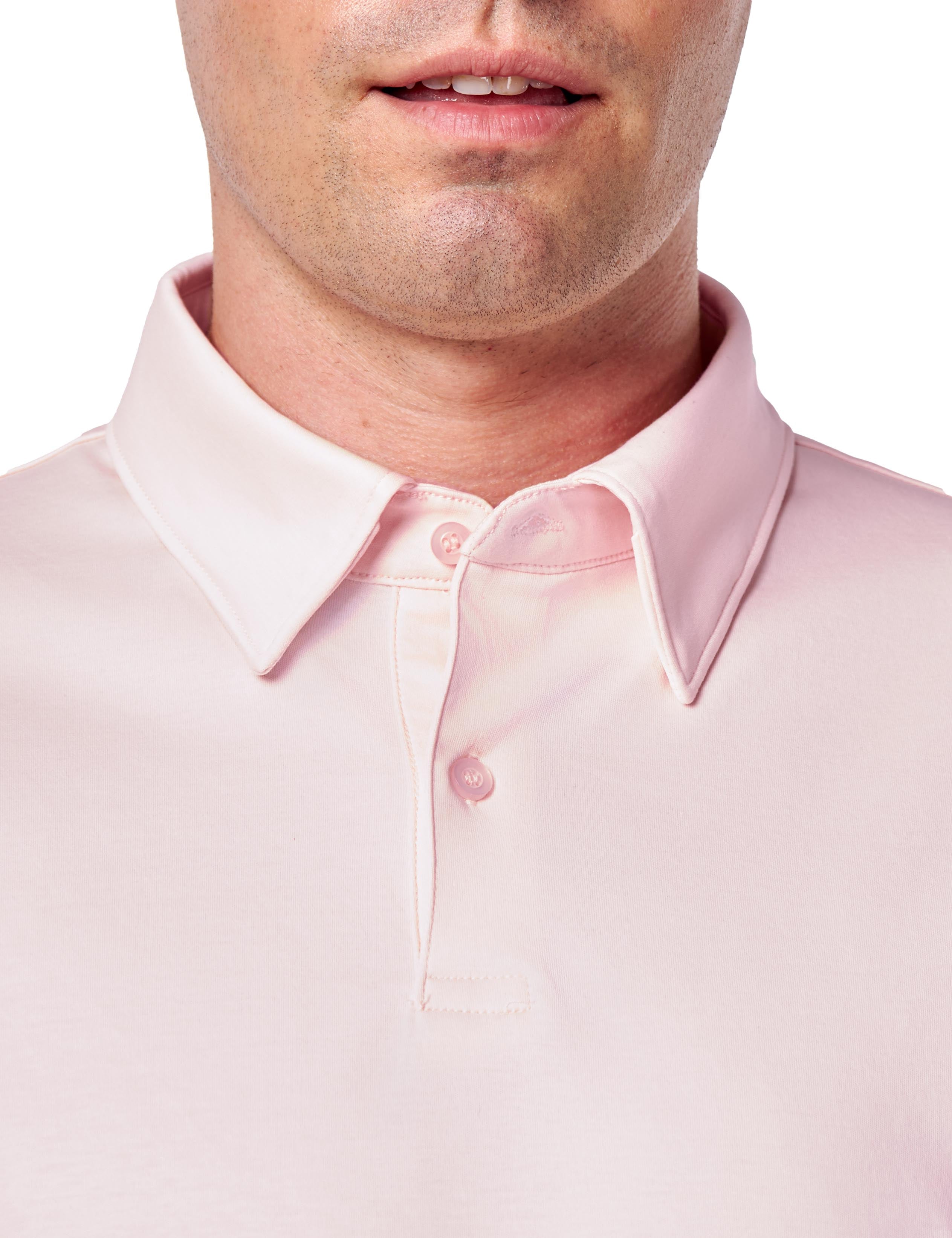 Mercerised Cotton Pink Polo T Shirt Short Sleeve