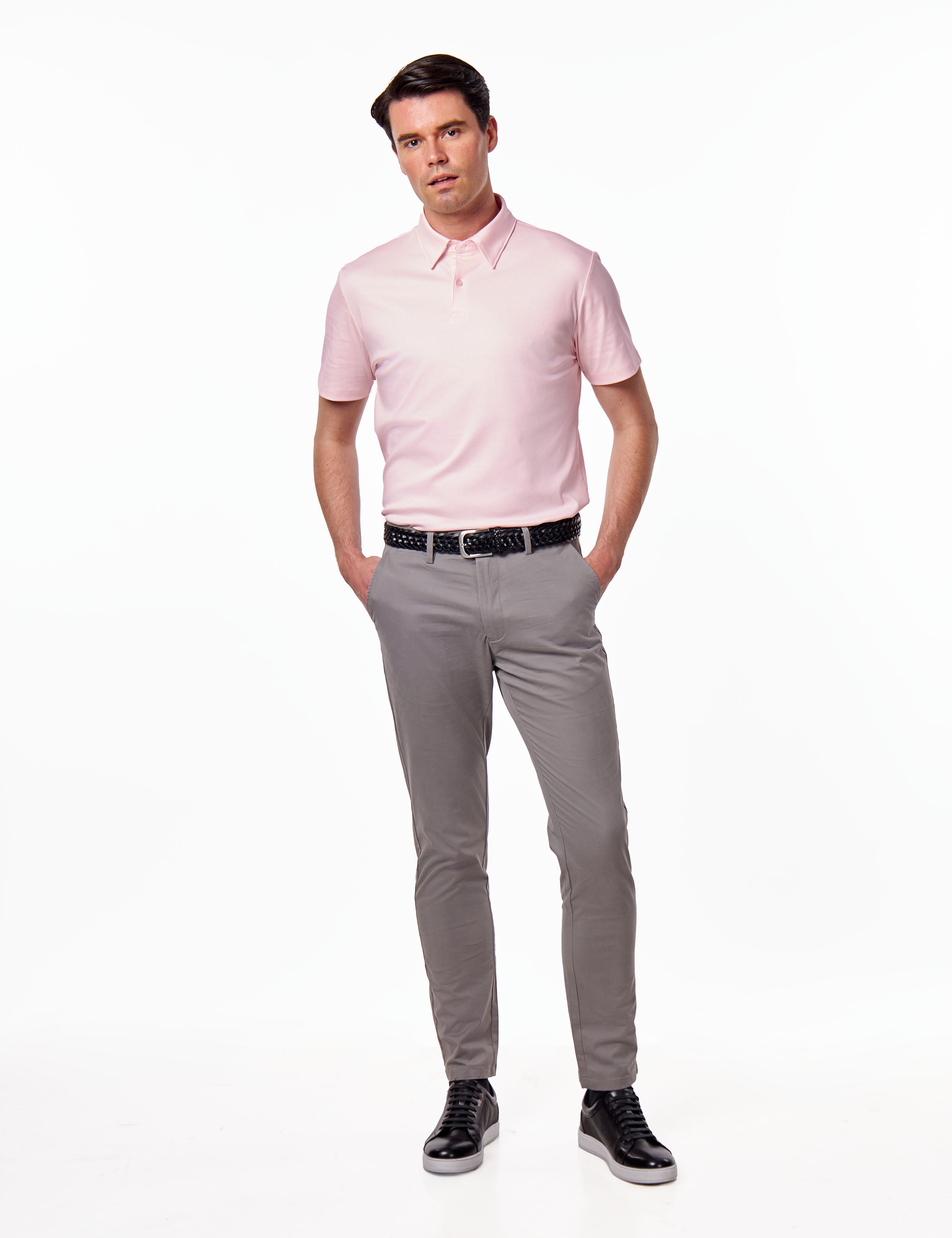 Mercerised Cotton Pink Polo T Shirt Short Sleeve