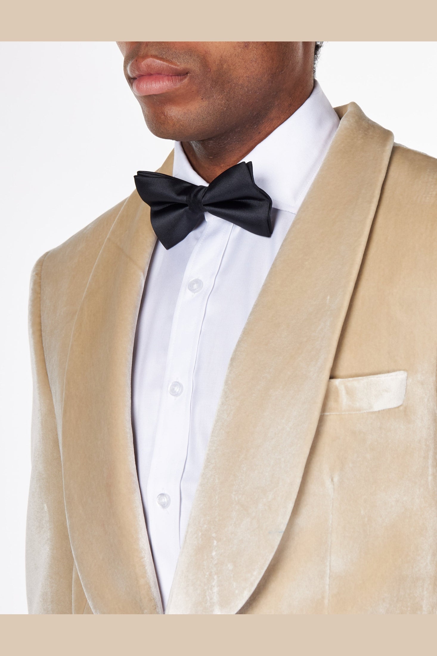 SHAWL COLLAR VELVET TUXEDO – CREAM