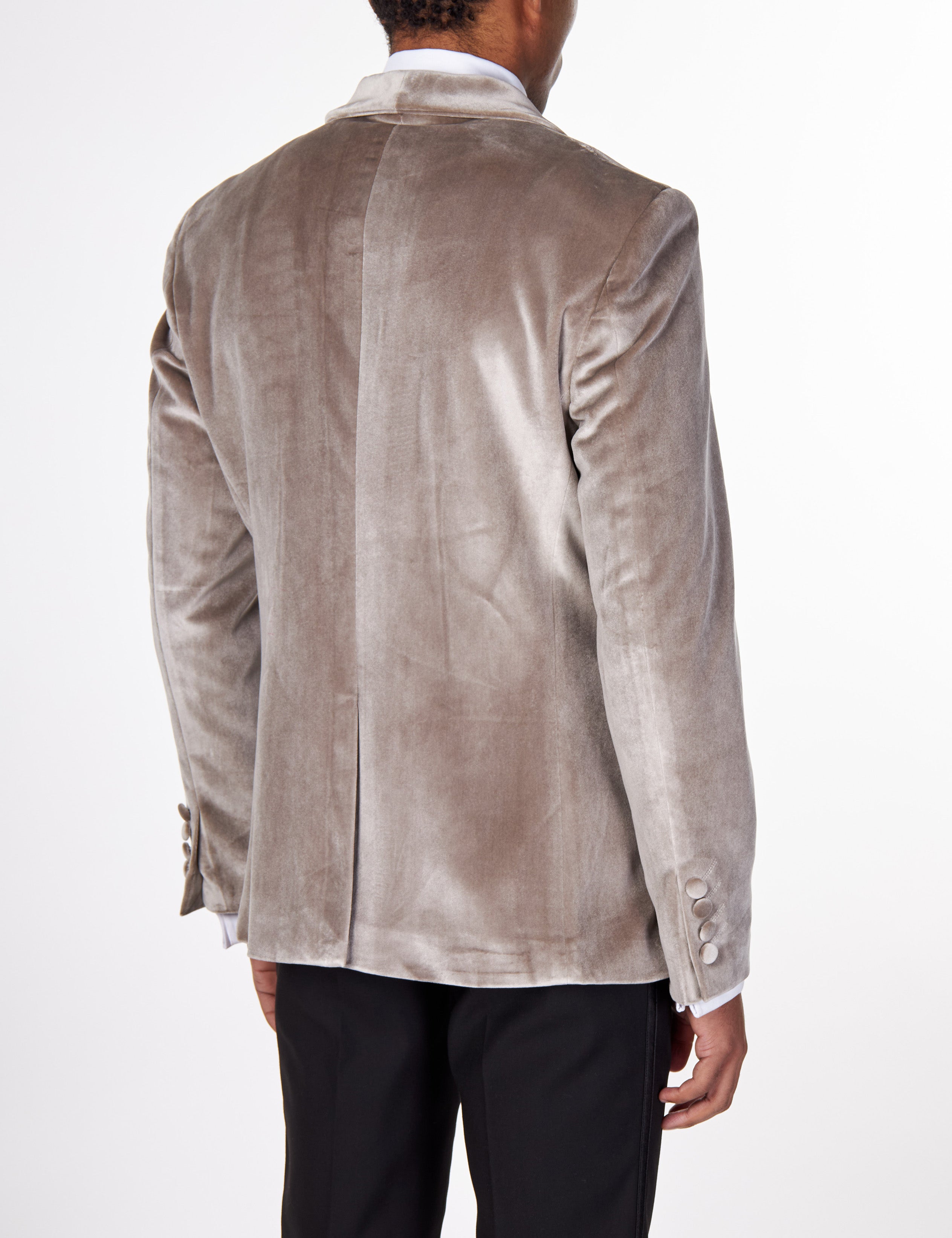 SHAWL COLLAR VELVET TUXEDO – GREY