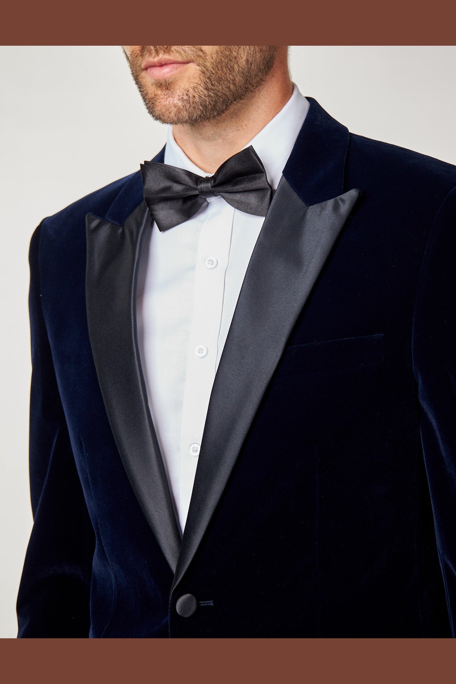 DINNER GARY – NAVY SOFT VELVET TUXEDO JACKET