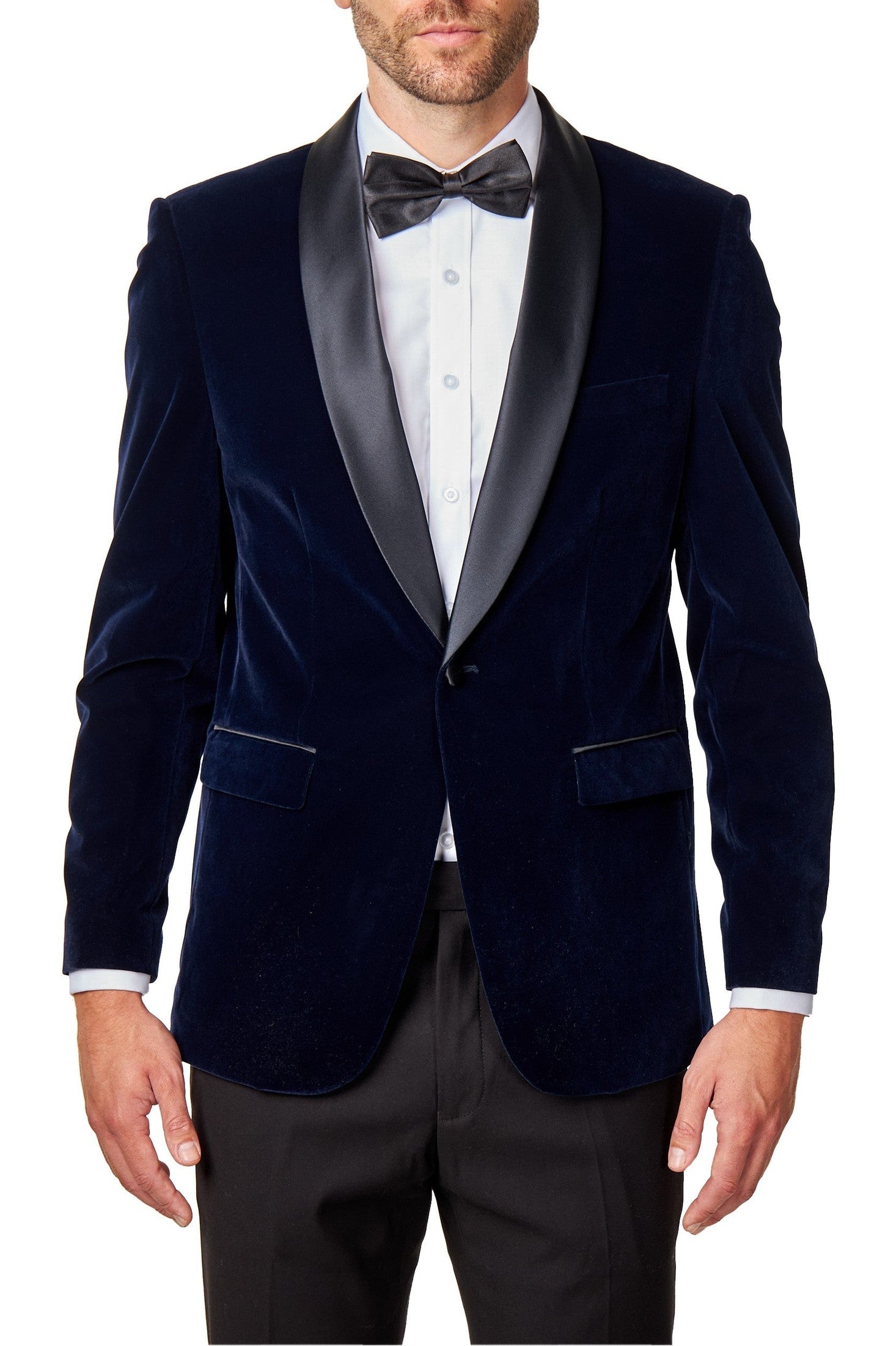 TUXEDO GARY - NAVY SOFT VELVET JACKET