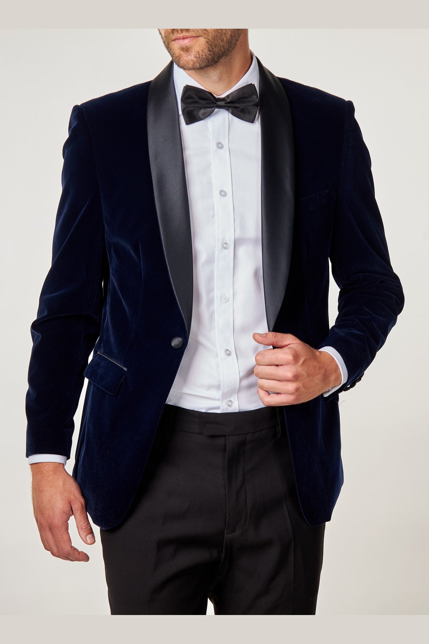 TUXEDO GARY - NAVY SOFT VELVET JACKET