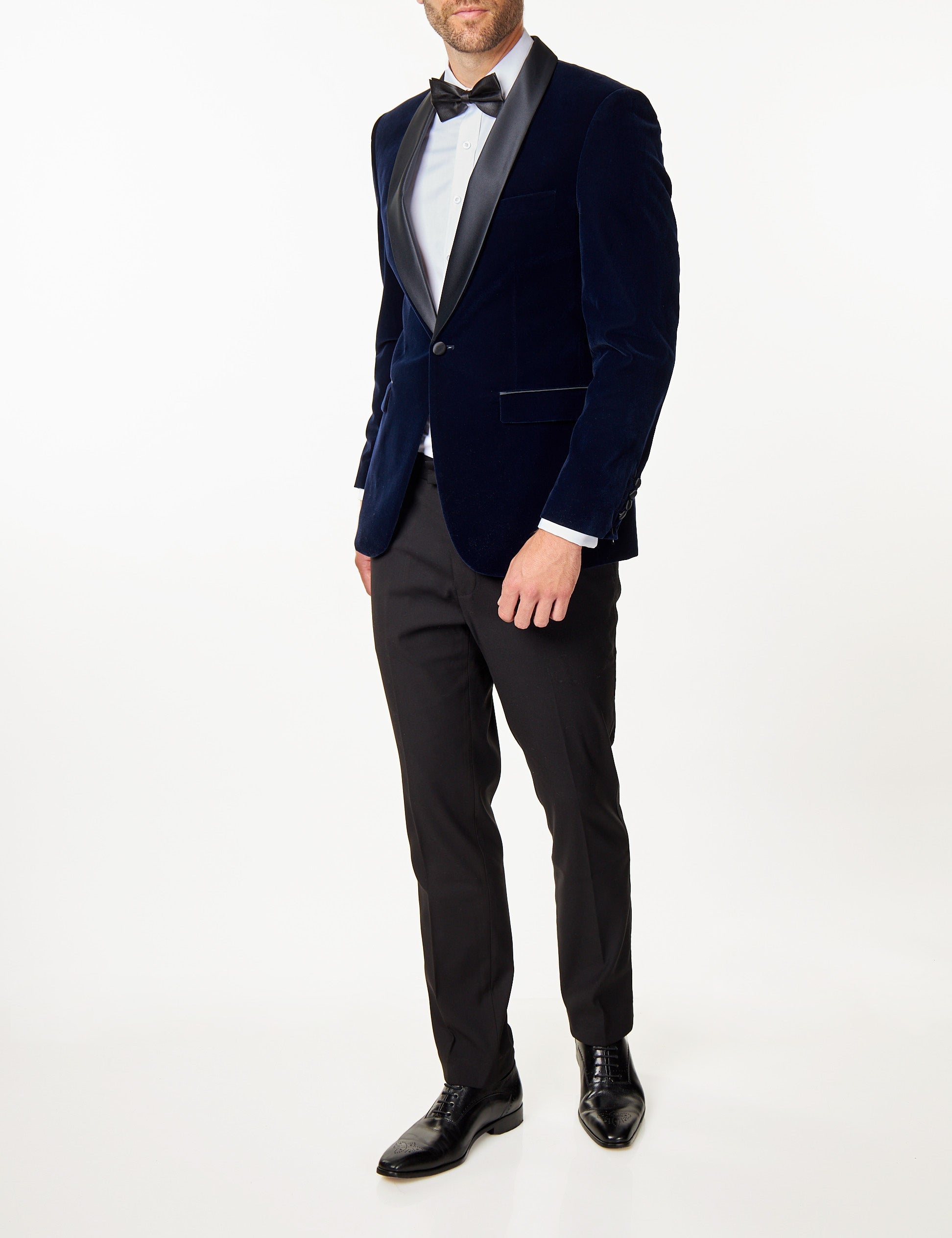 TUXEDO GARY - NAVY SOFT VELVET JACKET