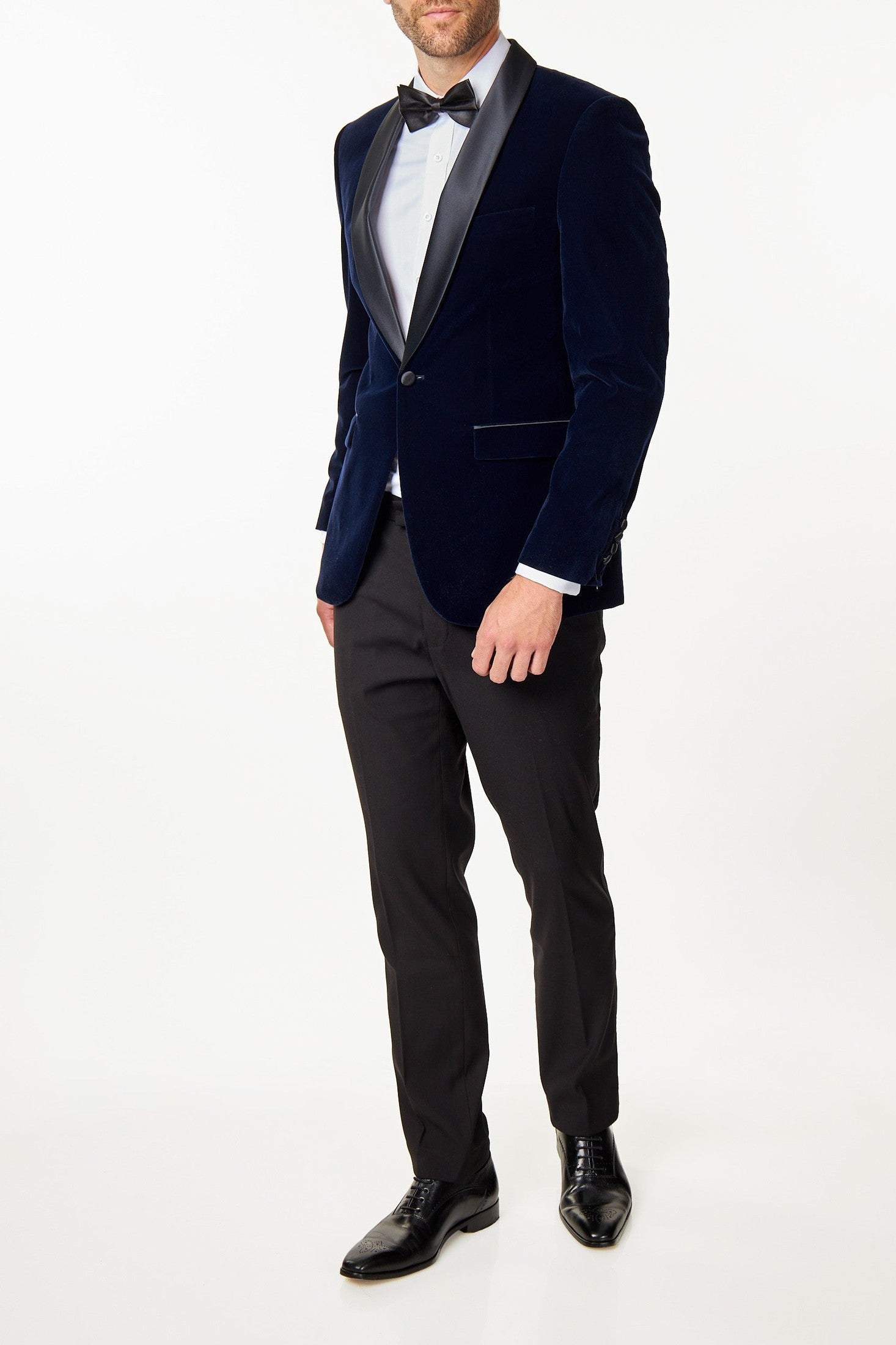 TUXEDO GARY - NAVY SOFT VELVET JACKET