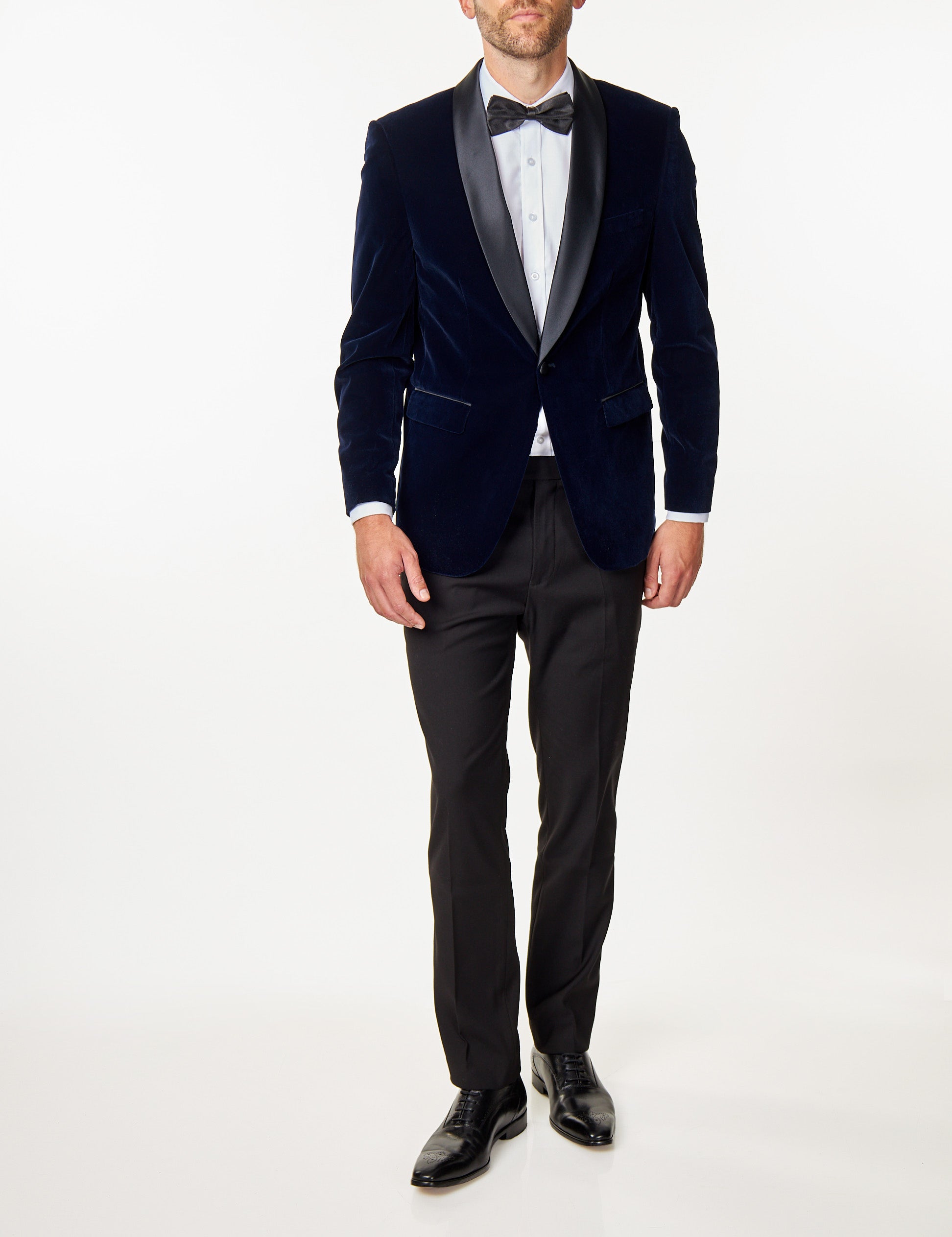 TUXEDO GARY - NAVY SOFT VELVET JACKET