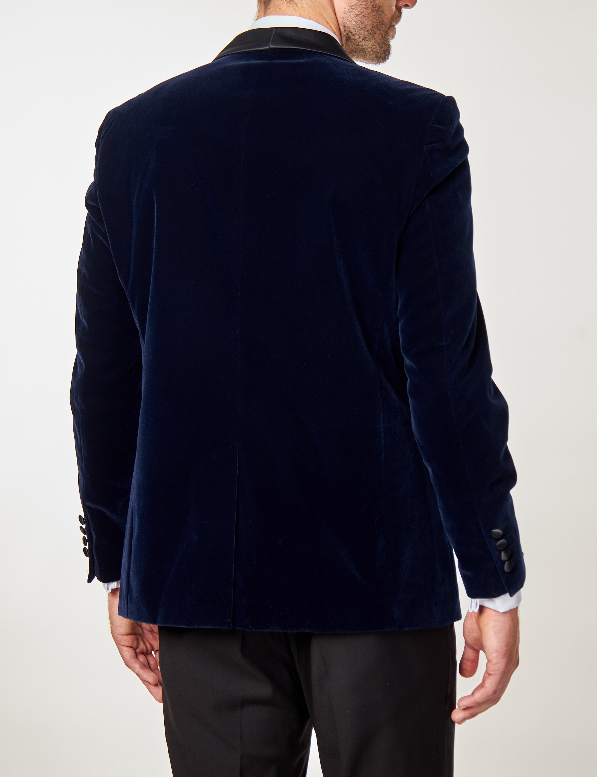 TUXEDO GARY - NAVY SOFT VELVET JACKET