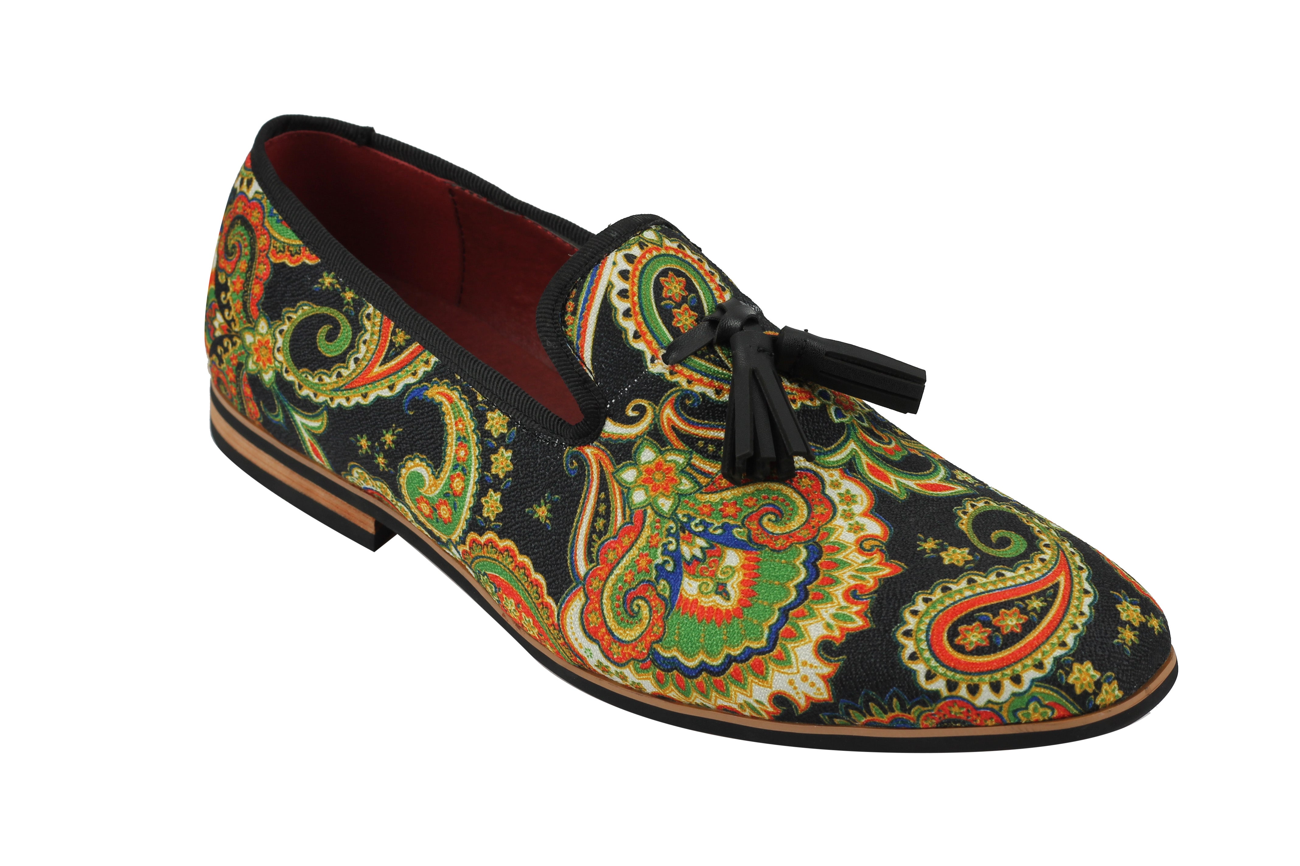 FAUX LEATHER PAISLEY PRINT TASSEL LOAFER