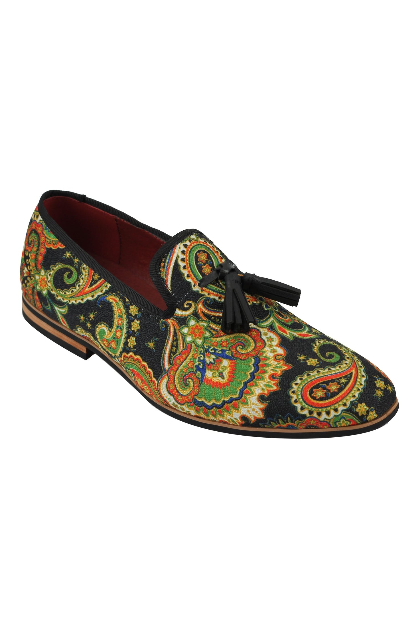 FAUX LEATHER PAISLEY PRINT TASSEL LOAFER