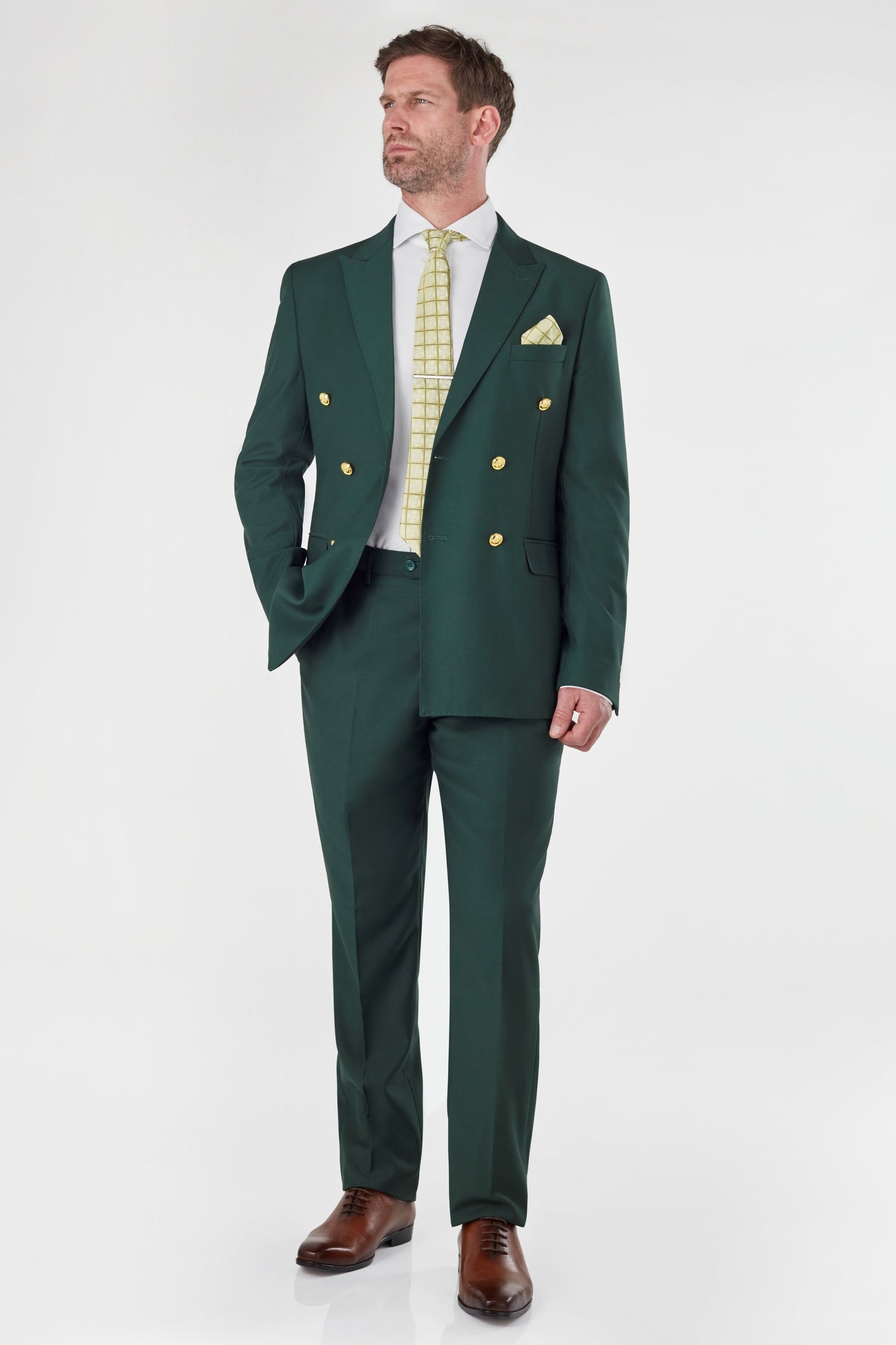 GREEN DOUBLE BREASTED GOLD BUTTON JACKET