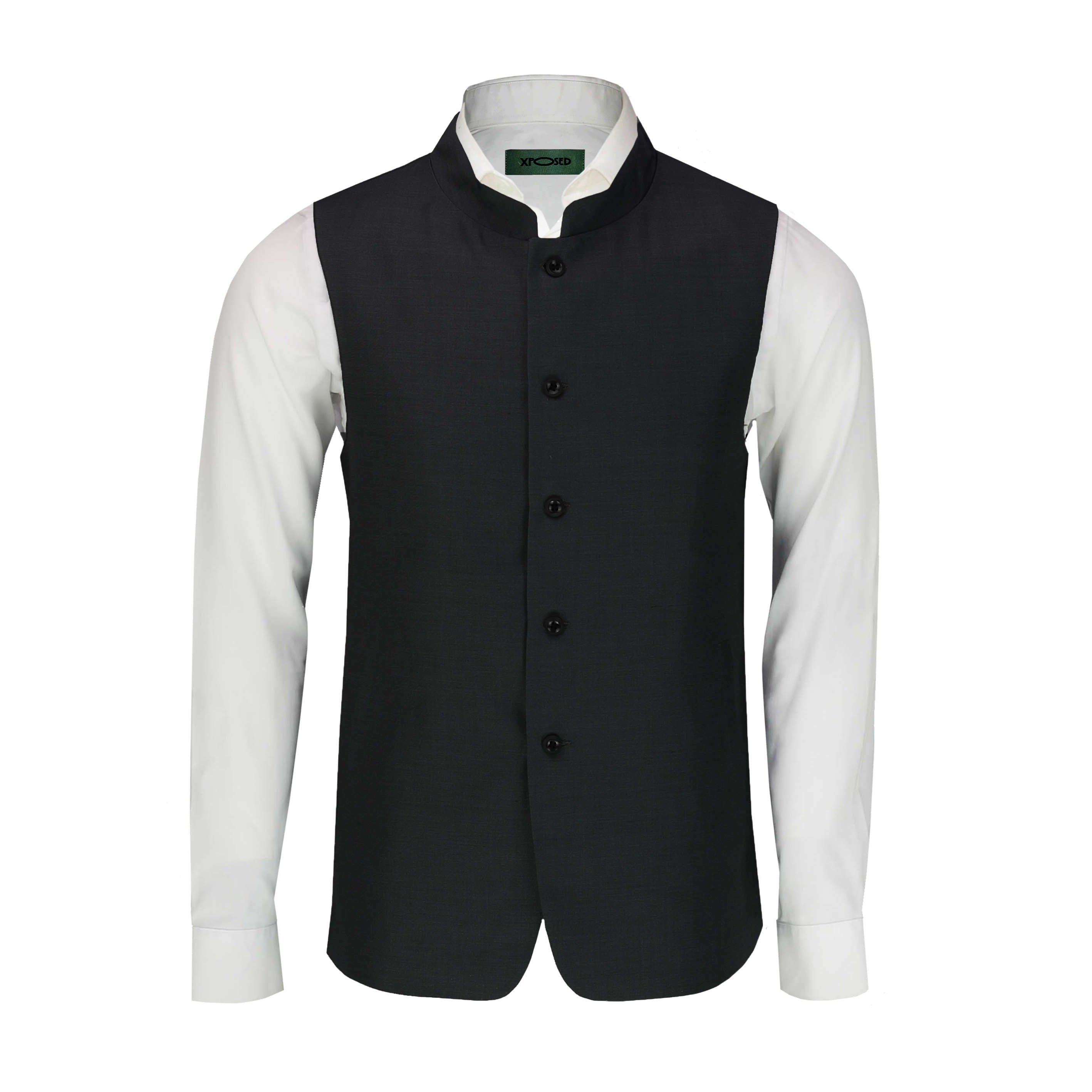 NEHRU STYLE WAISTCOAT IN BLACK