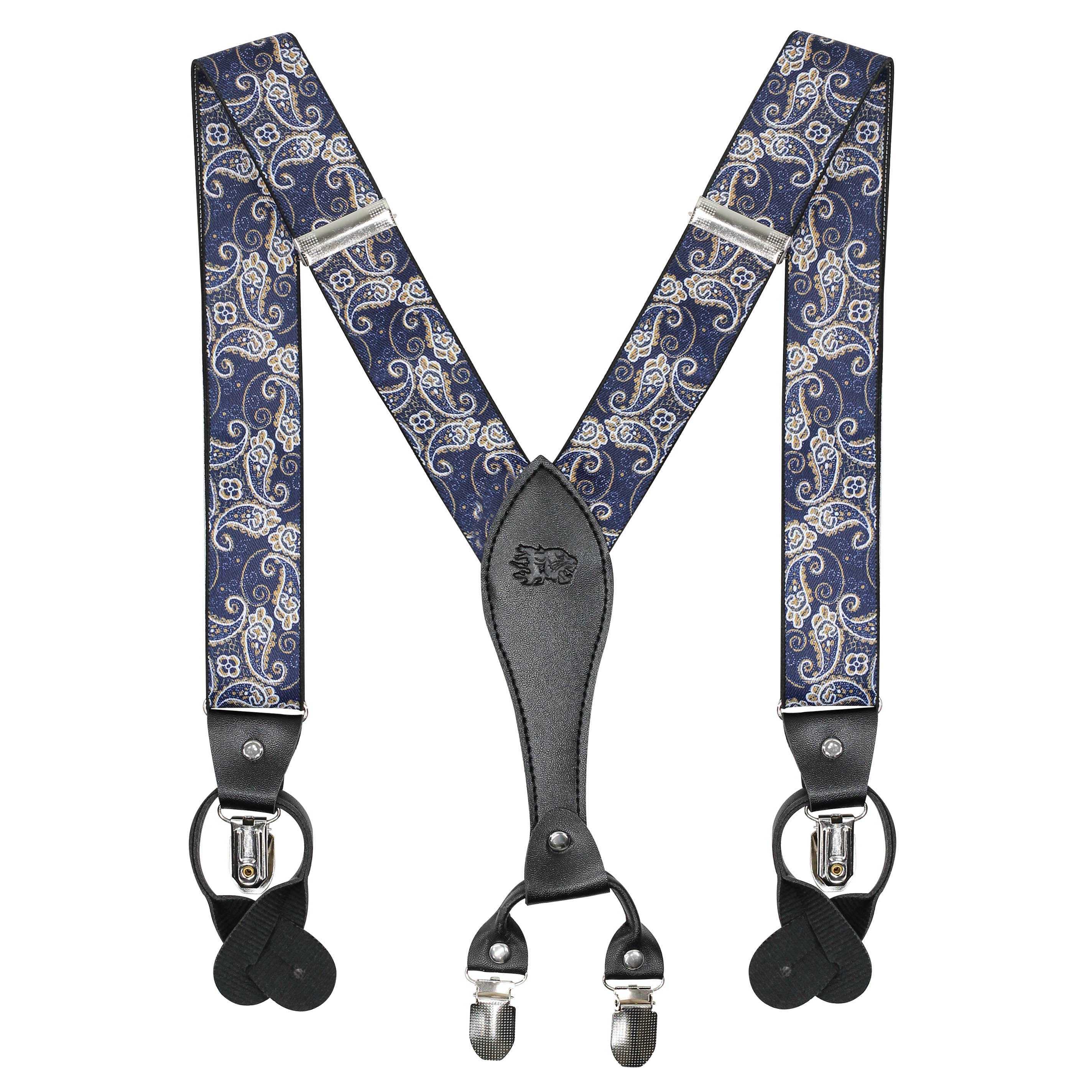 NAVY FLORAL ADJUSTABLE CLIP ON BRACES