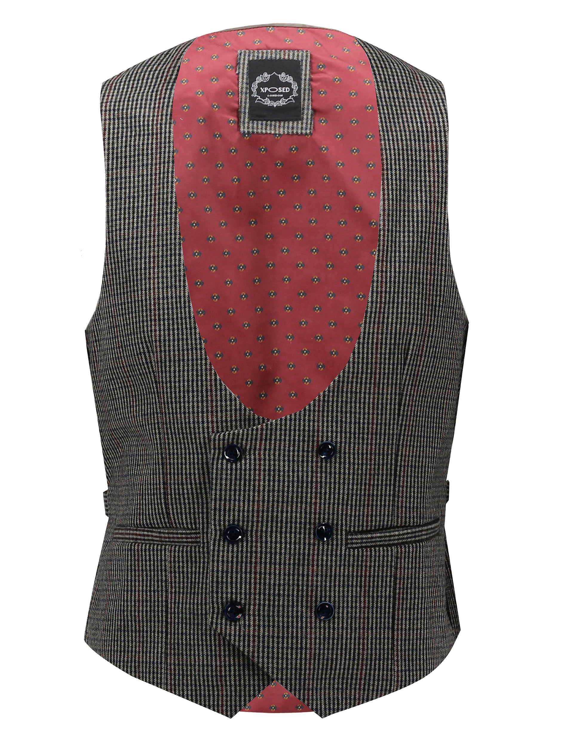 HERVE - GREEN HOUNDSTOOTH TWEED DOUBLE BREASTED WAISTCOAT