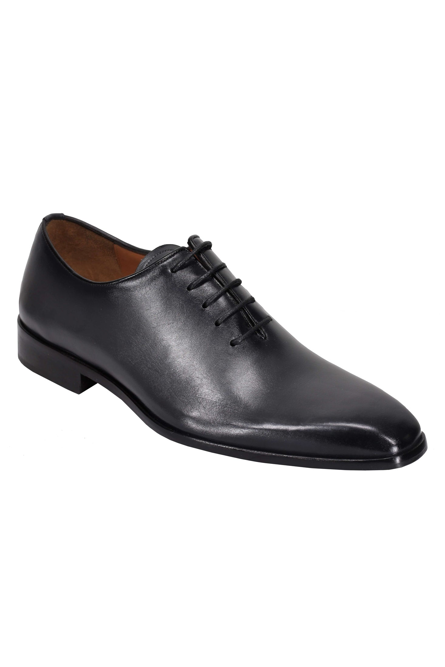 GREY CALF LEATHER WHOLECUT OXFORD LACE UP SHOES