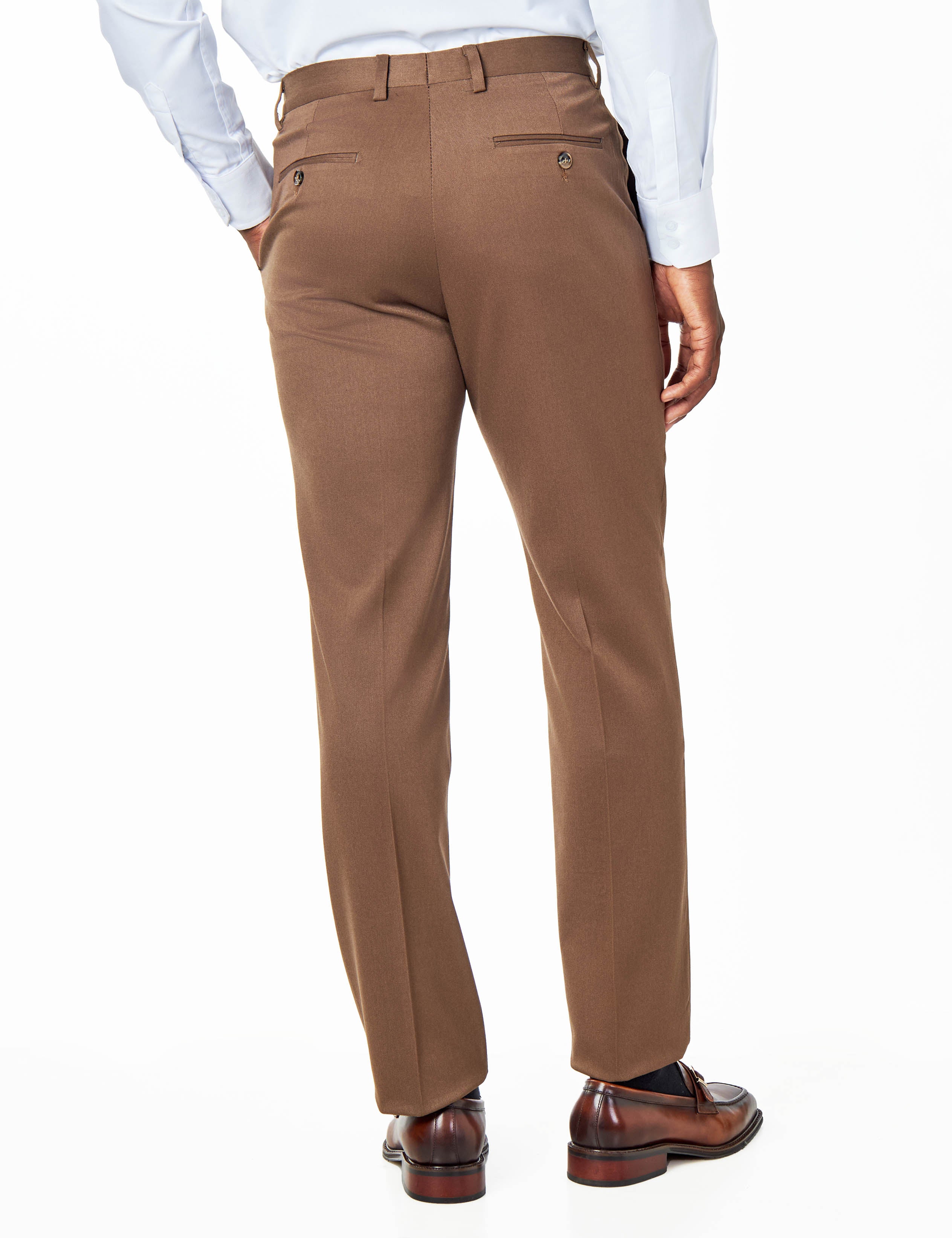 EZRA – BROWN TAILORED FIT SUIT TROUSERS