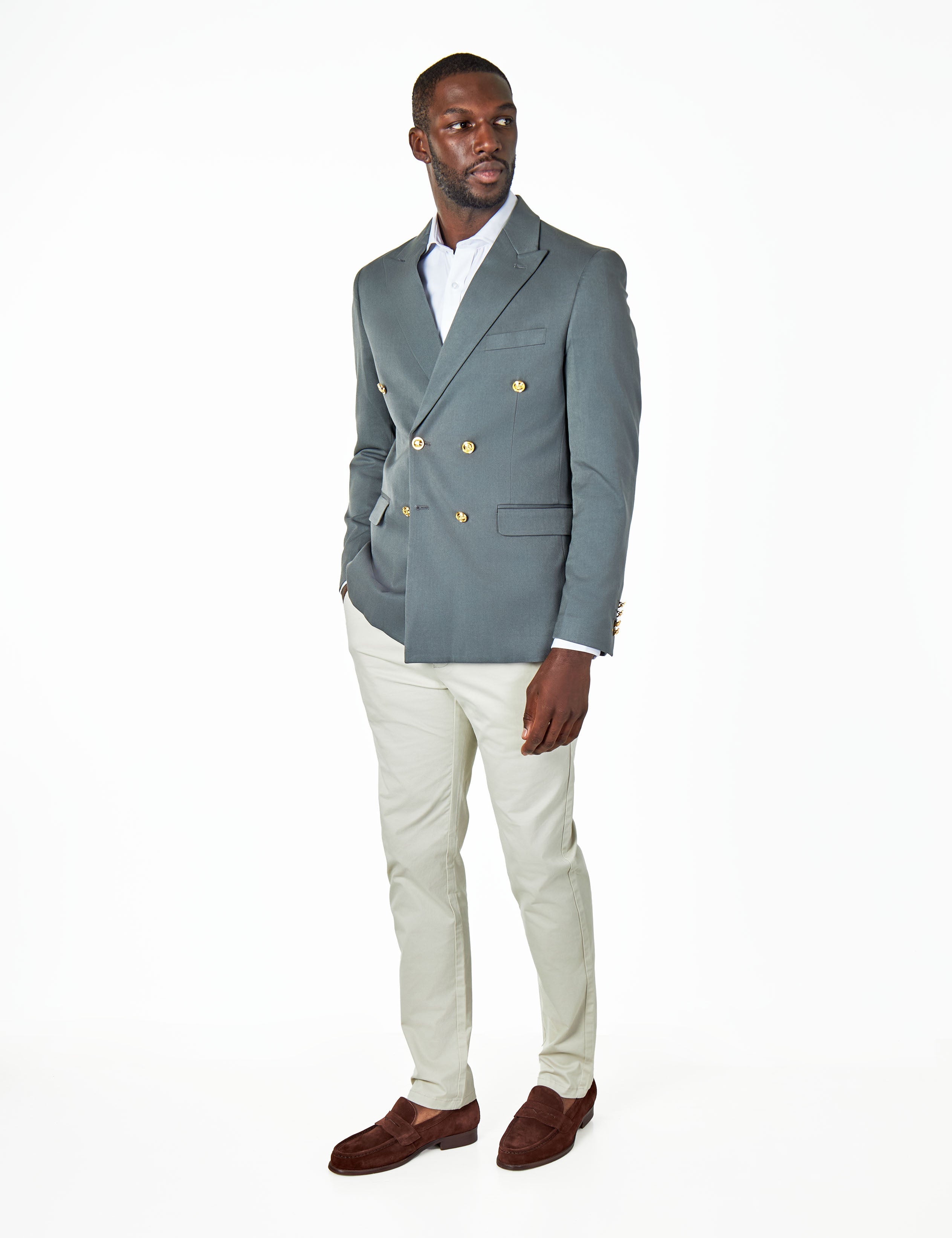 EZRA – PETROL GREEN TAILORED DOUBLE BREASTED JACKET