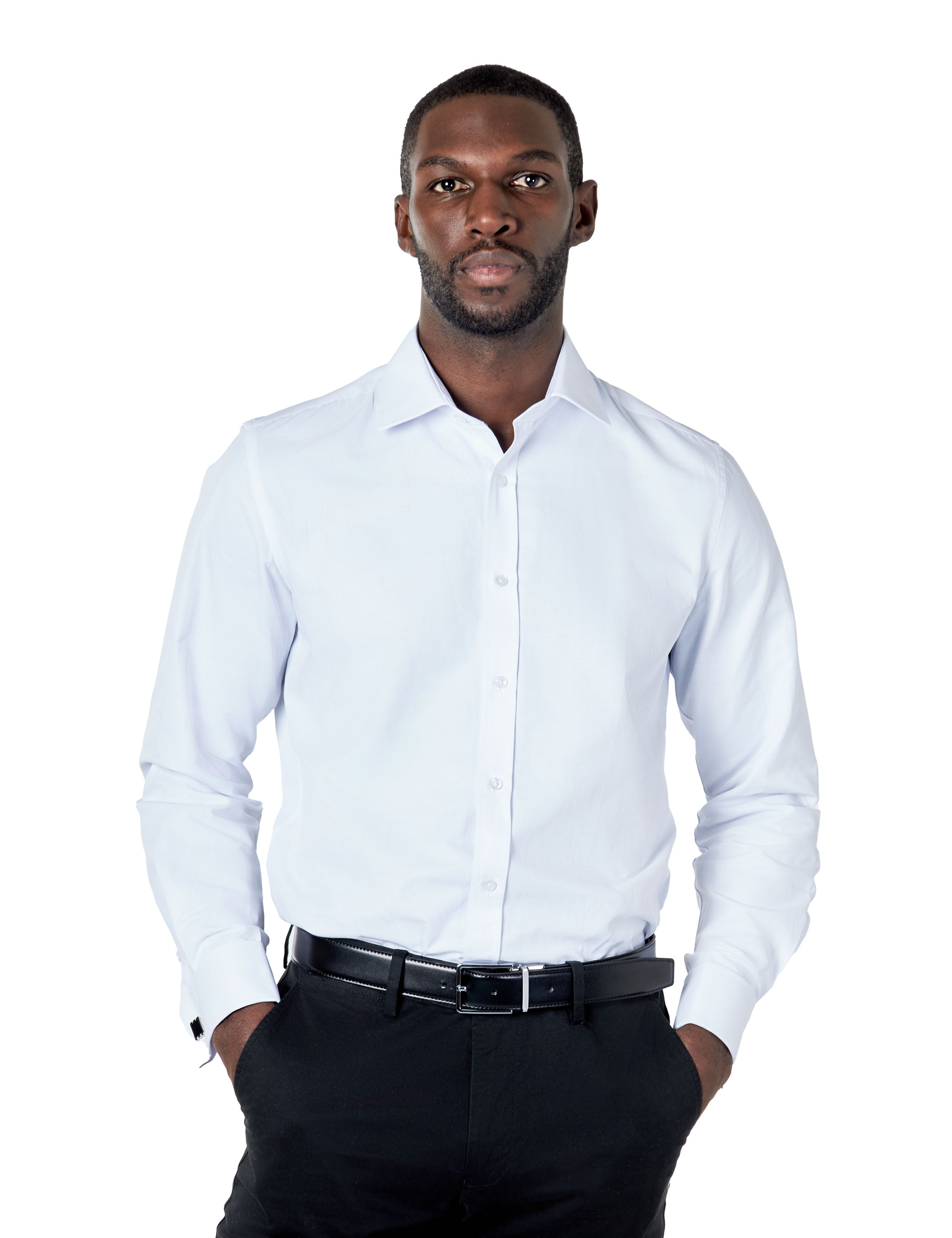 CLASSIC WHITE DOUBLE CUFF TAILORED FIT SHIRT WITH CUFFLINKS