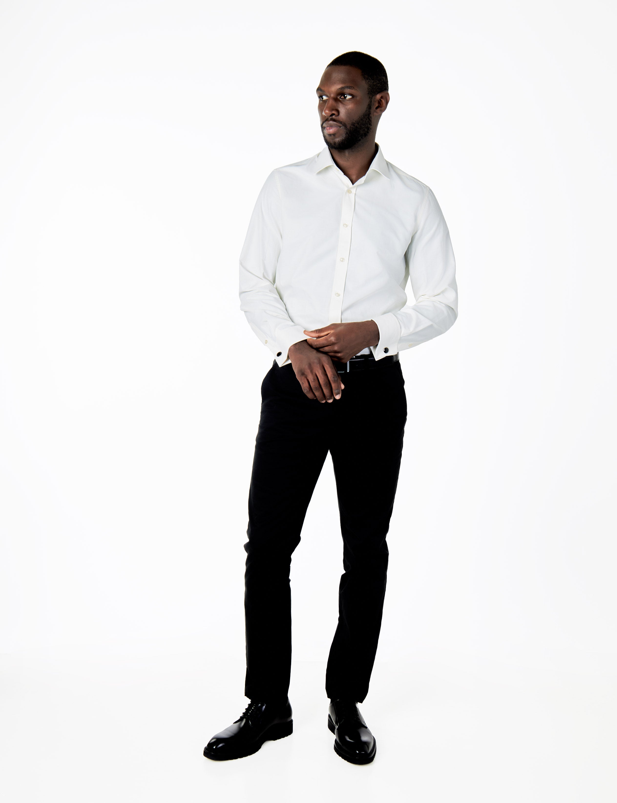 CLASSIC CREAM DOUBLE CUFF TAILORED FIT SHIRT WITH CUFFLINKS