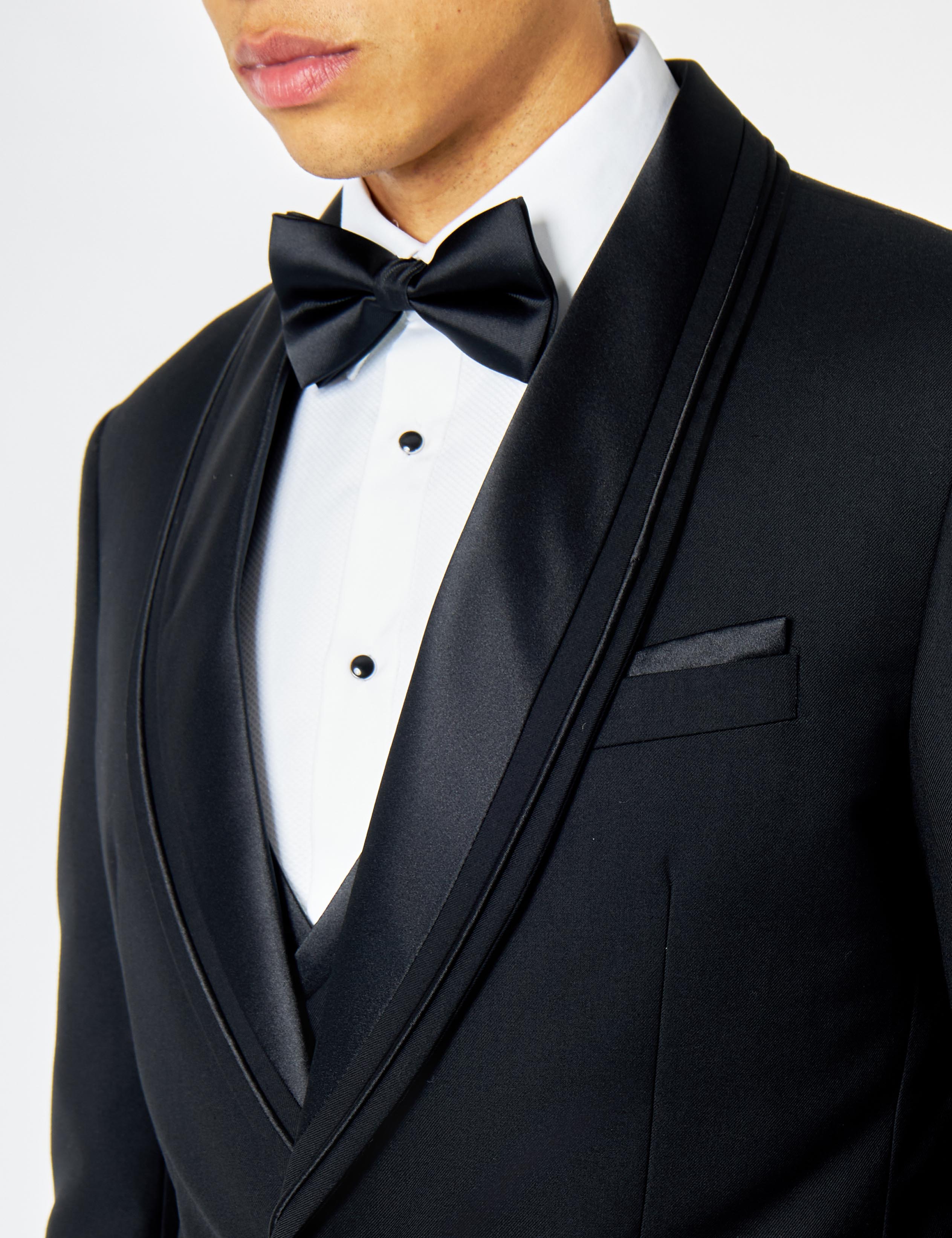 GREG – BLACK TAILORED TUXEDO WEDDING JACKET