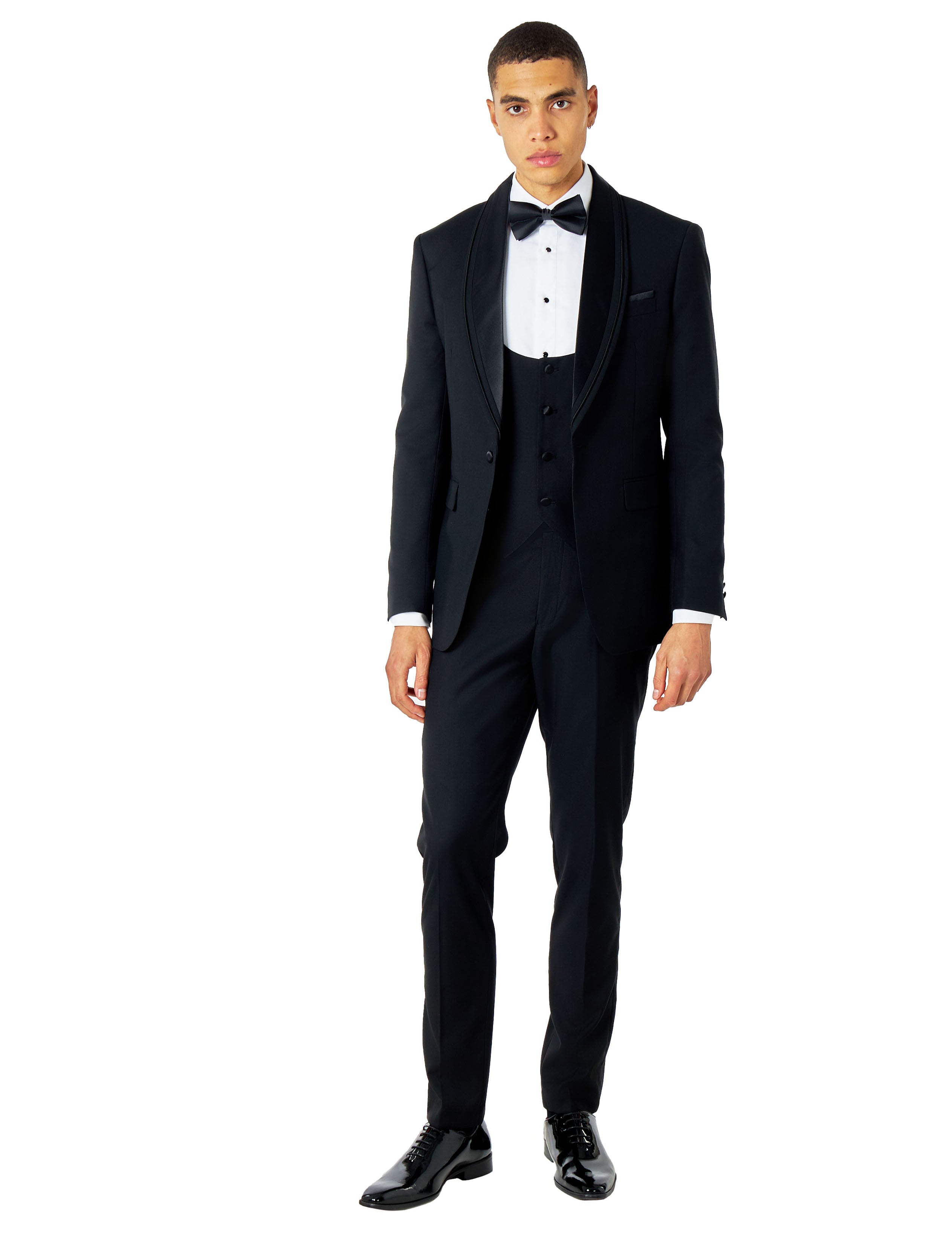 GREG – THREE PIECE WEDDING TUXEDO SUIT IN BLACK