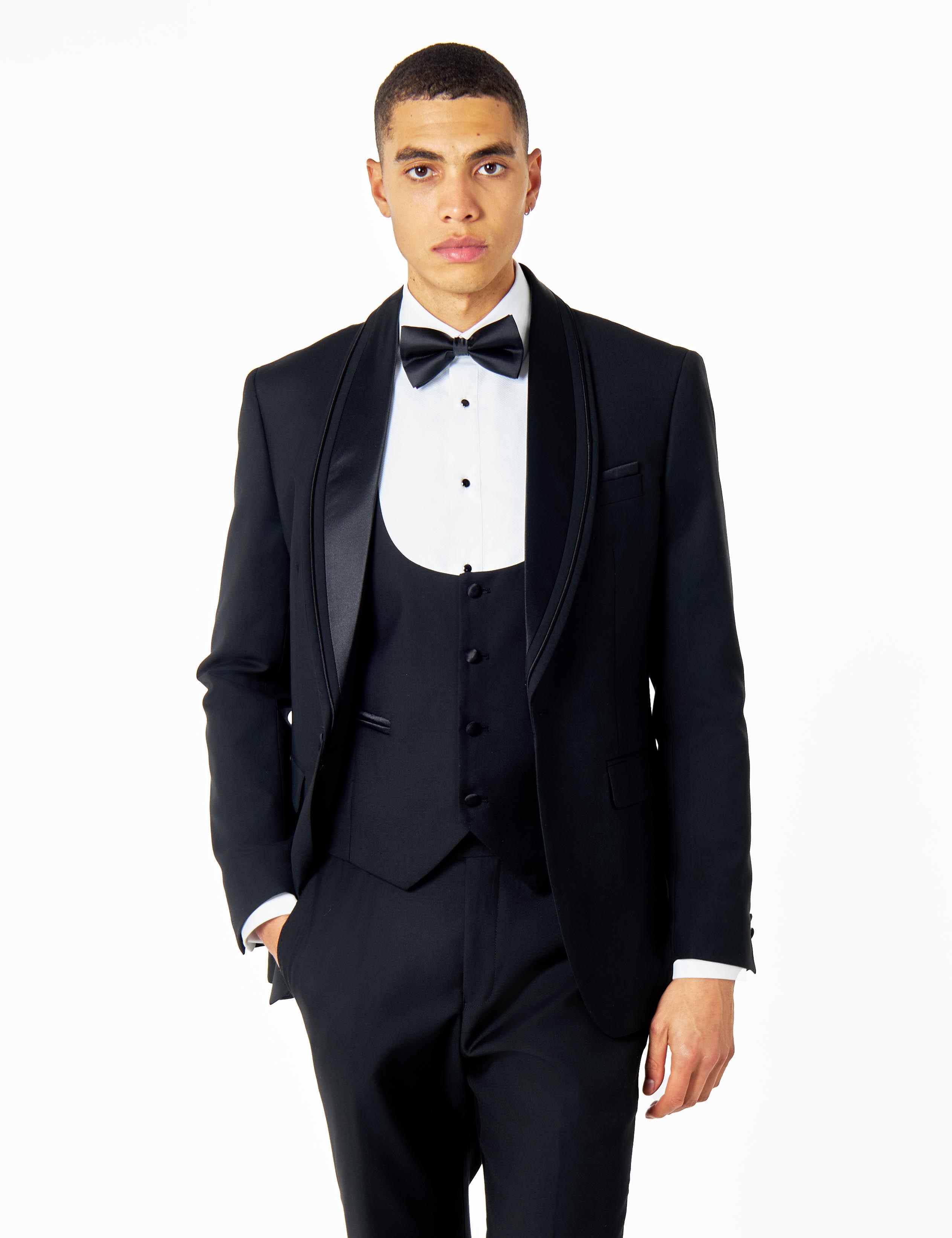 GREG – THREE PIECE WEDDING TUXEDO SUIT IN BLACK