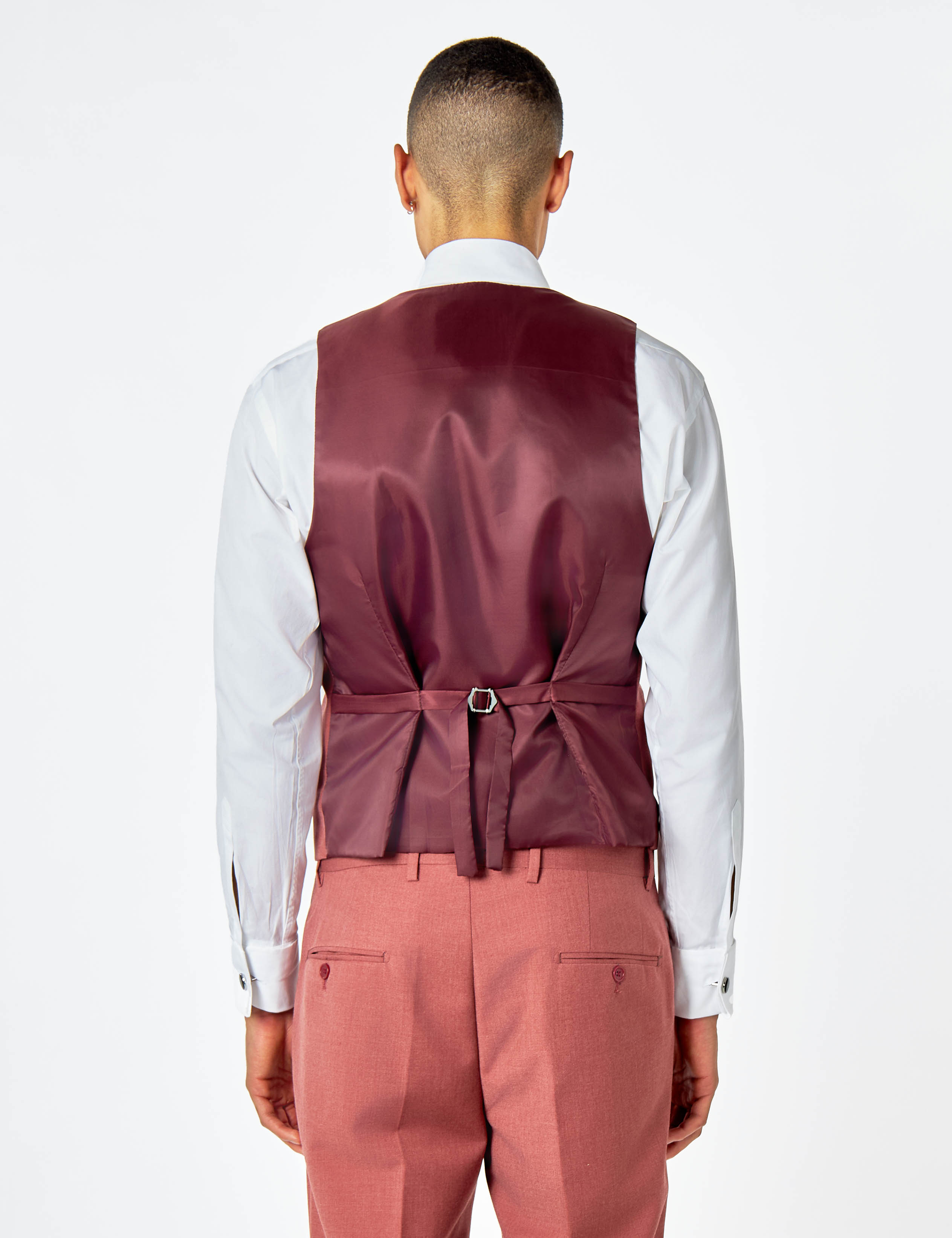 GREG – PINK BLACK WEDDING DRESS WAISTCOAT