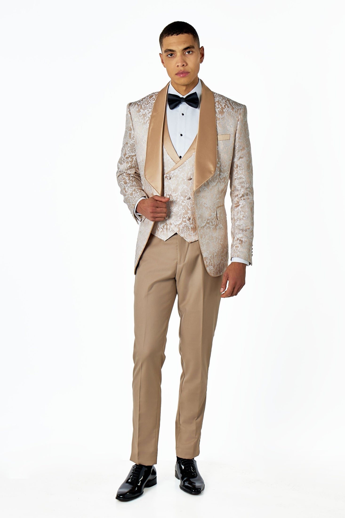 LOUIS – CHAMPAGNE DINNER TUXEDO JACKET GOLD JACQUARD PRINT