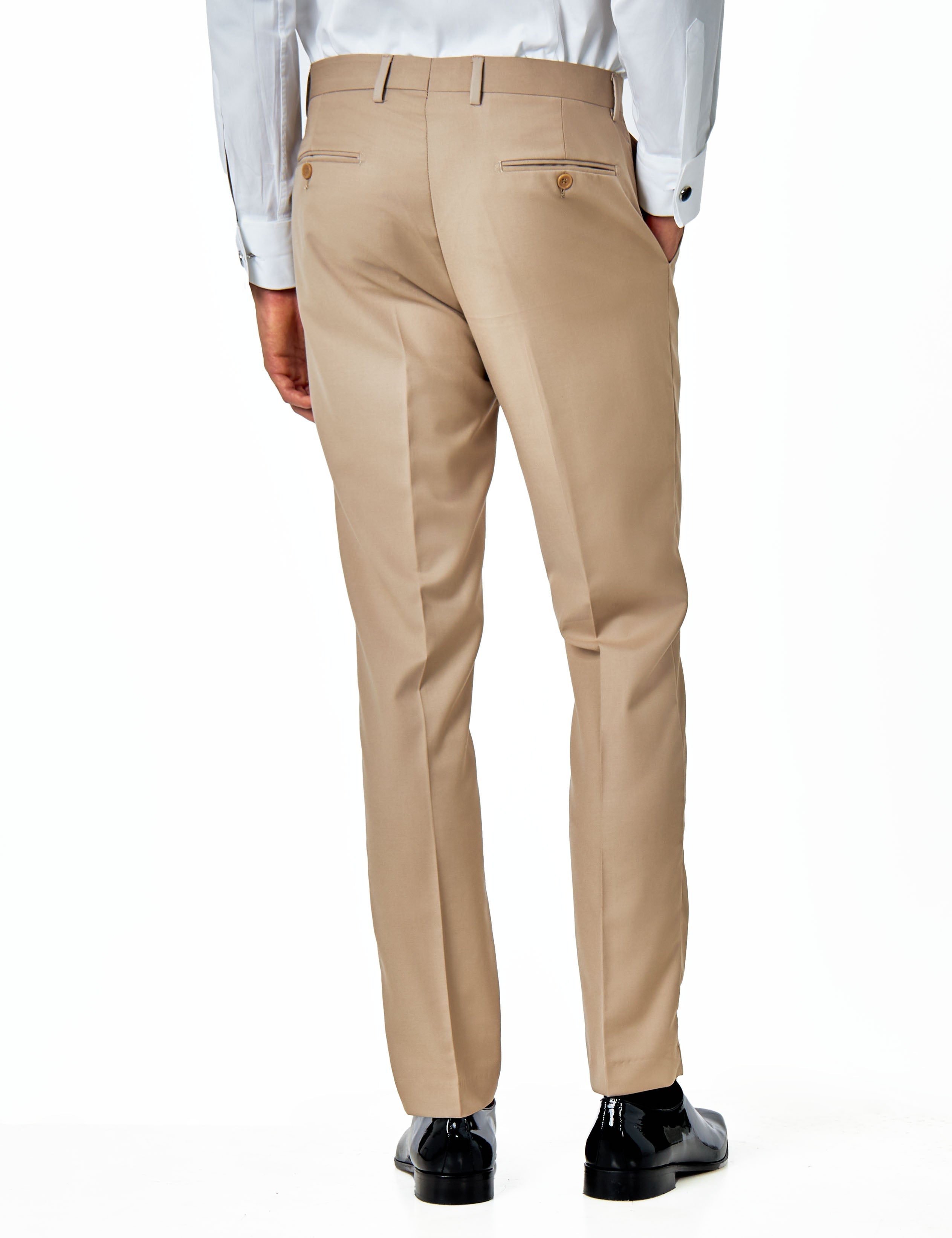 FORMAL TAILORED DRESS SUIT TROUSERS IN CHAMPAGNE CREAM