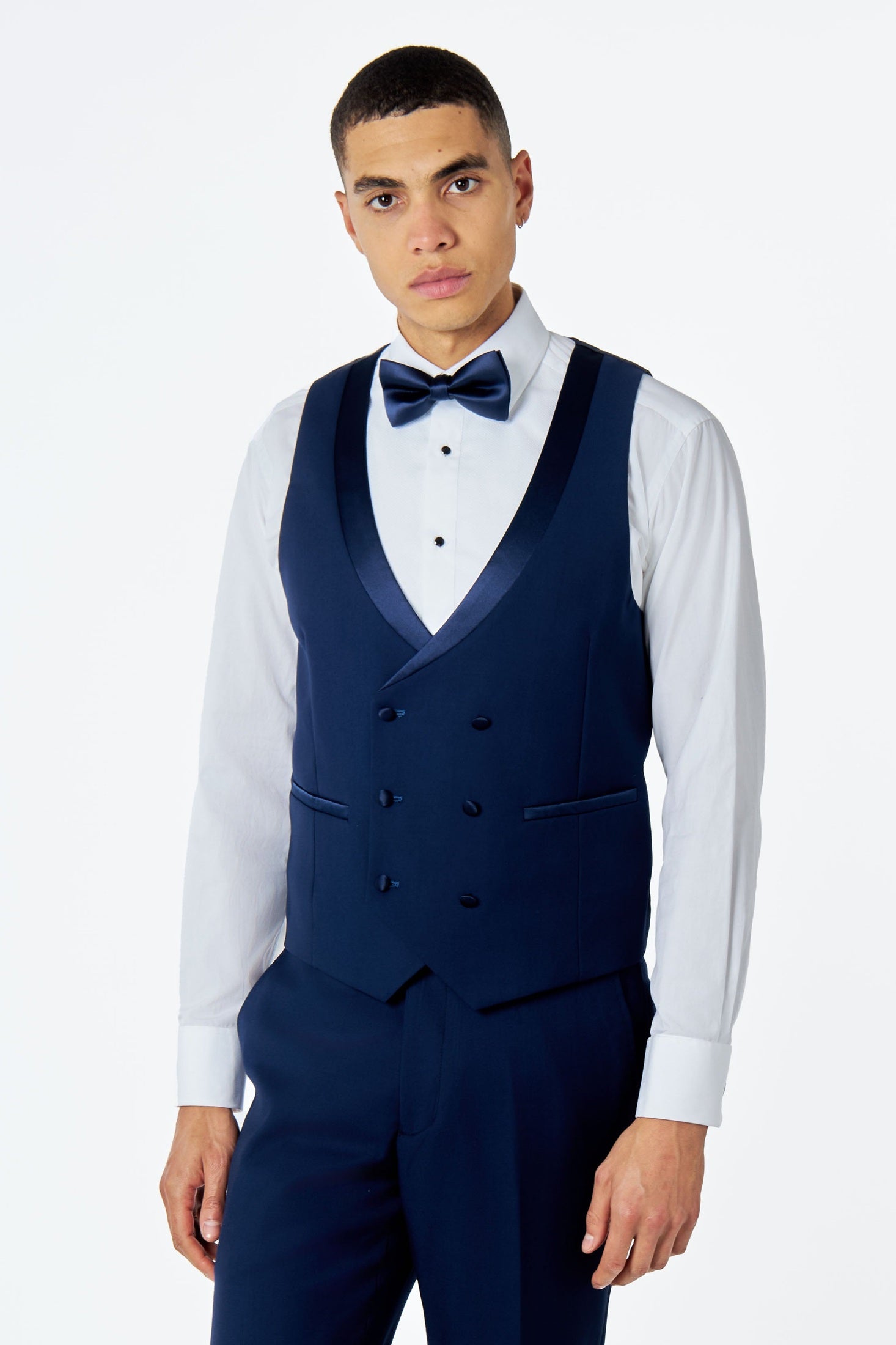 Men's Navy Blue Wedding Waistcoat Tux Dinner Party Vest XPOSED Men's Navy Blue Wedding Waistcoat Tux Dinner Party Vest XPOSED