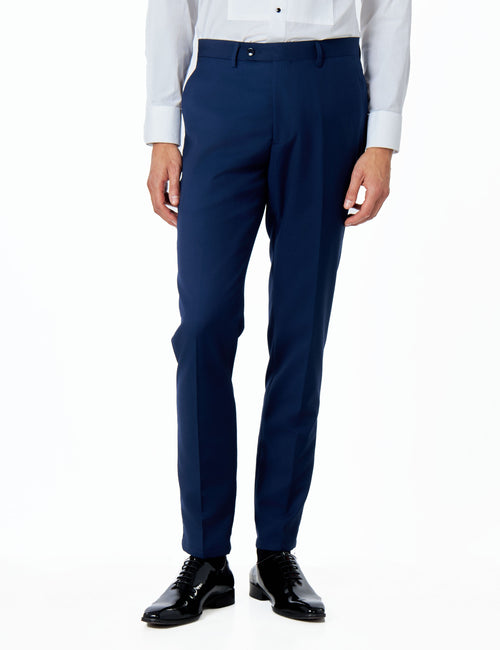 NAVY BLUE FORMAL TAILORED DRESS SUIT TROUSERS