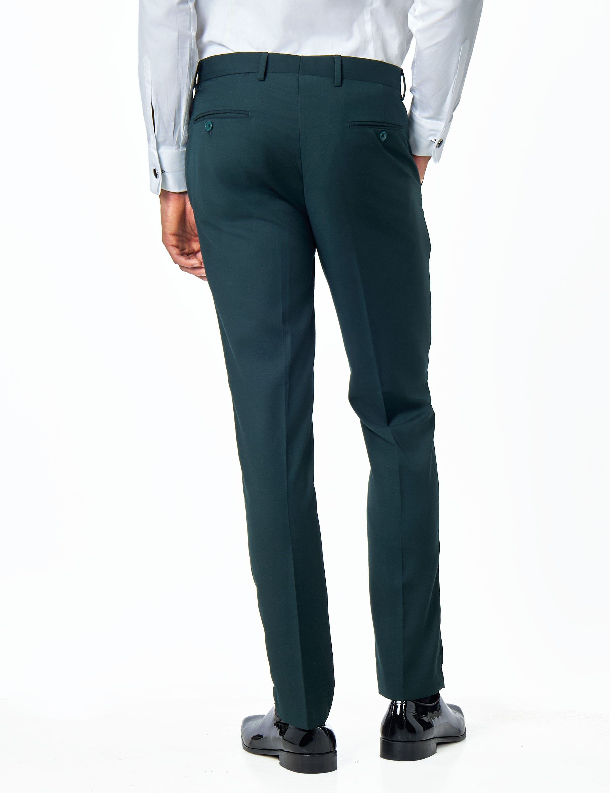 LOUIS - GREEN FORMAL TAILORED DRESS SUIT TROUSERS