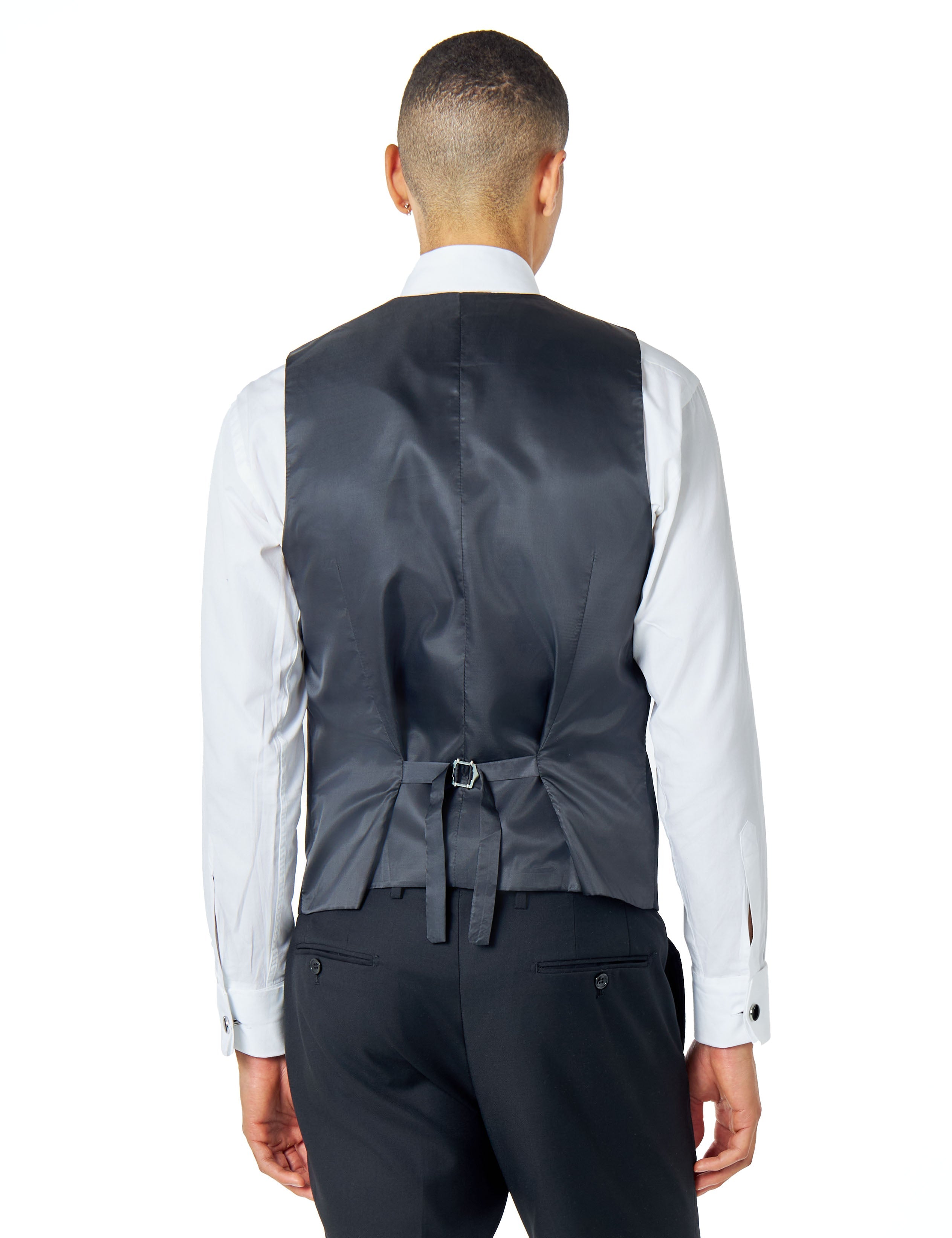 DARK GREEN SUIT WAISTCOAT GEO PATTERN DETAILED