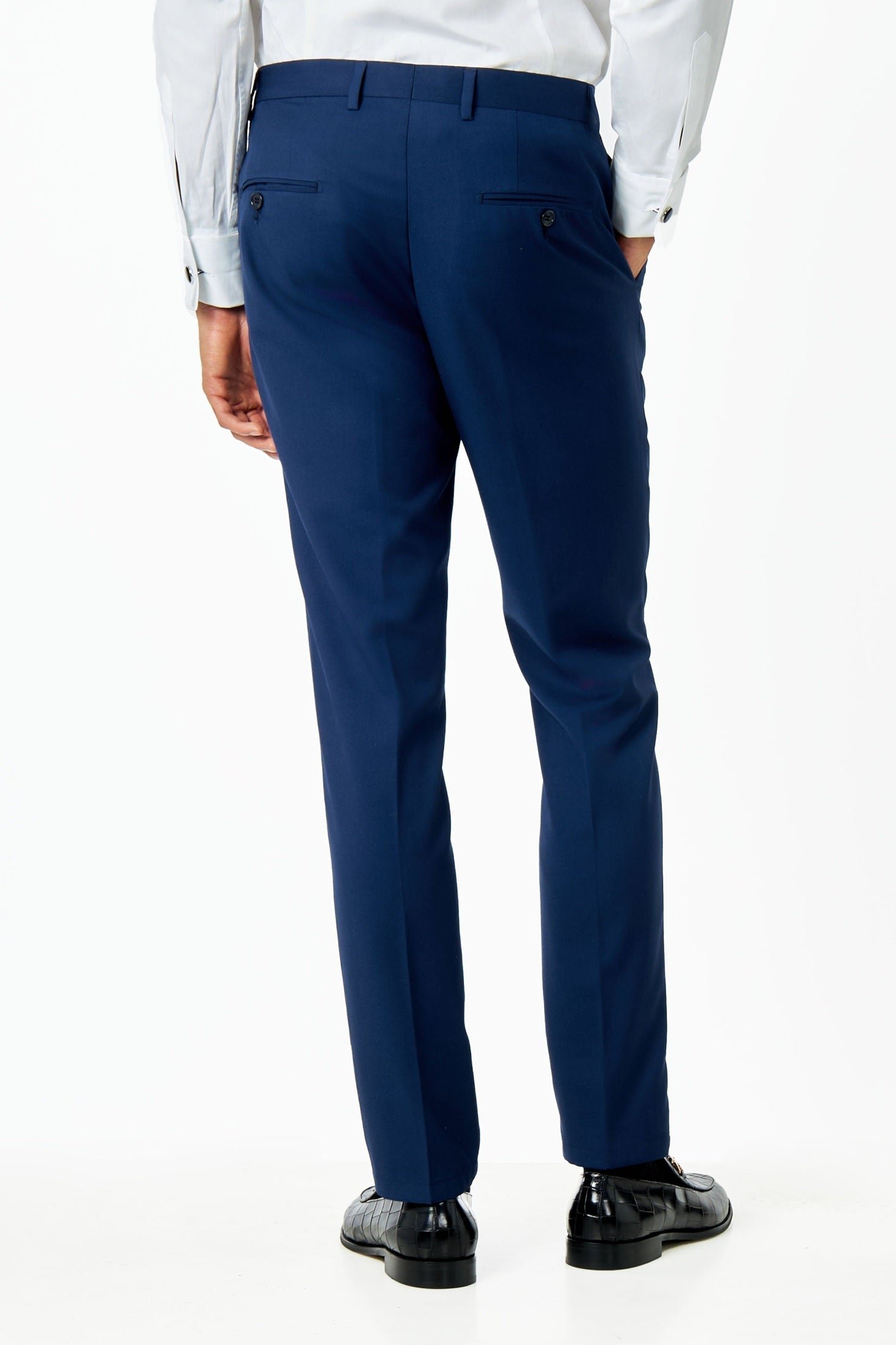 NAVY BLUE GEO PATTERN DETAILED 3 PIECE SUIT