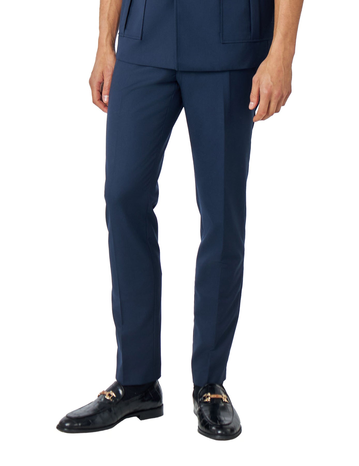 NURU - NAVY BLUE TAILORED DRESS SUIT TROUSERS