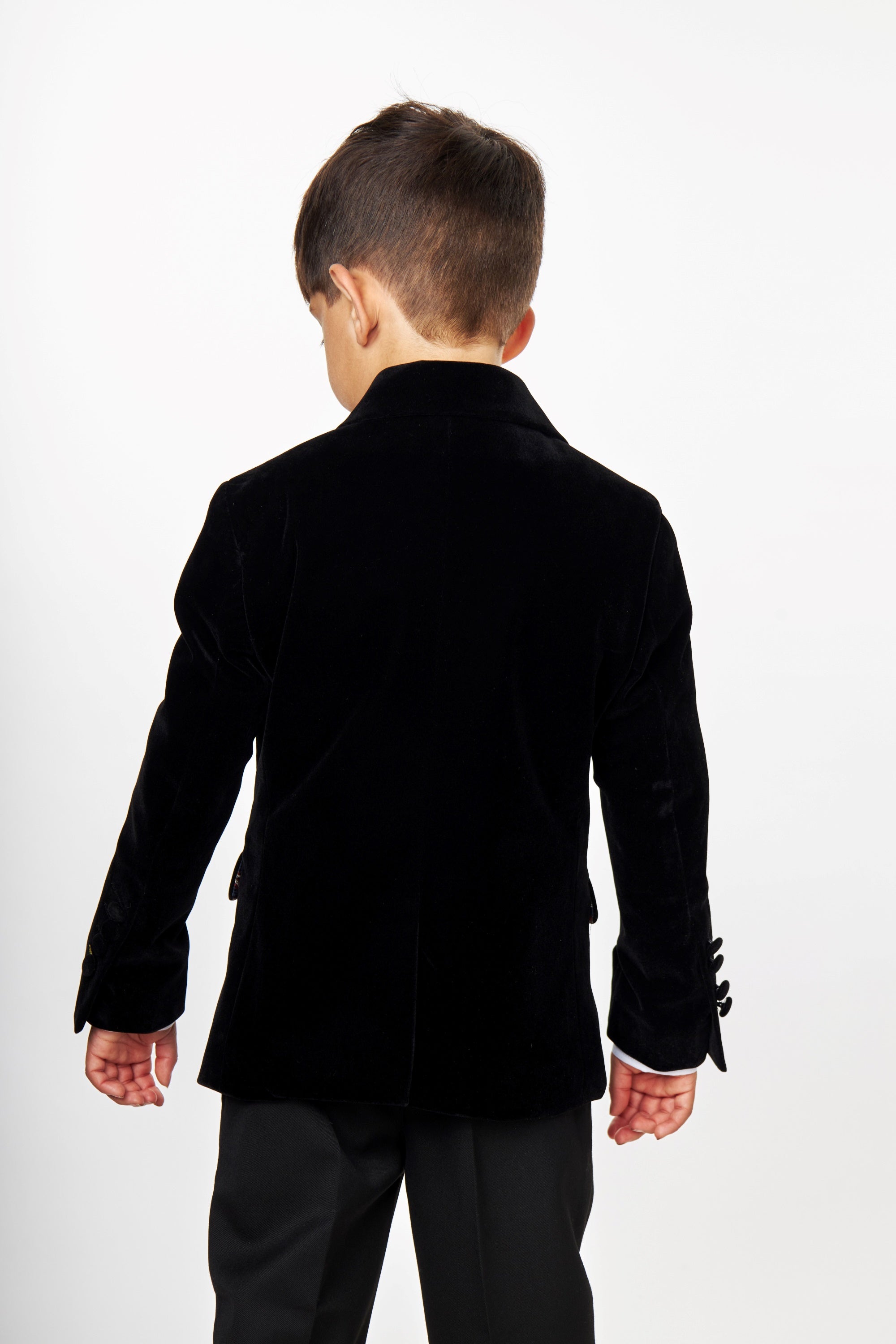 GARY - KIDS BLACK VELVET BLAZER